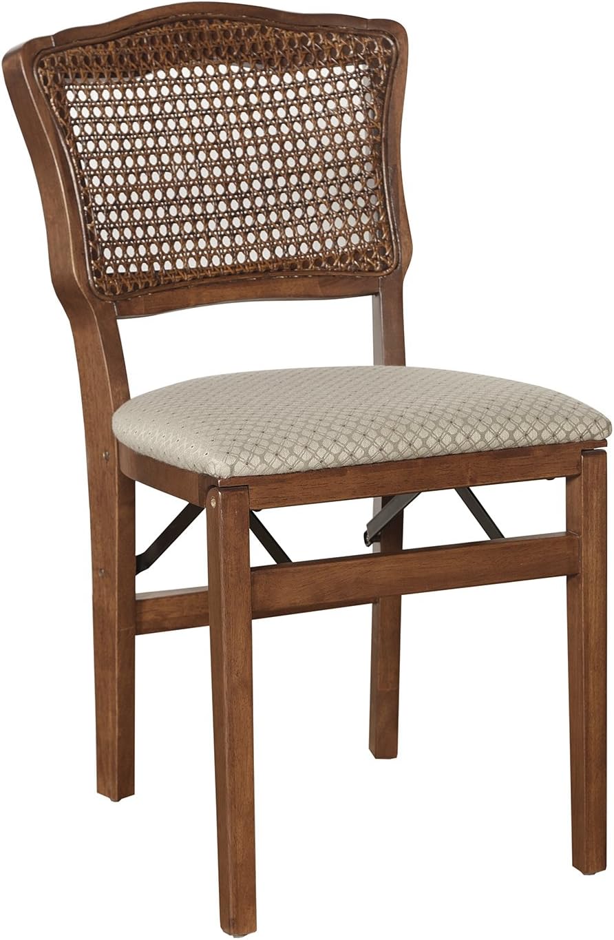 Stakmore French Cane Back Folding Chair Finish, Set of 2, Fruitwood