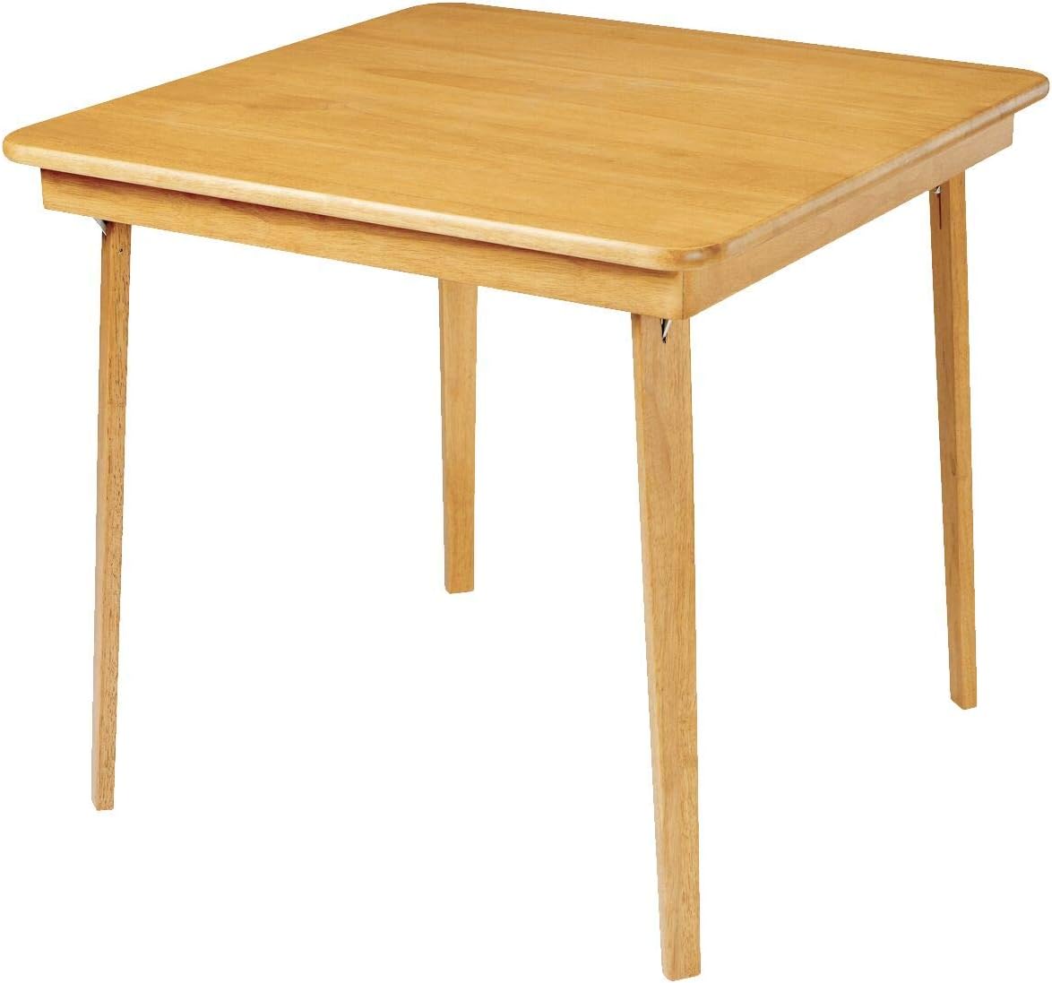 Meco STAKMORE Straight Edge Folding Card Table Oak Finish