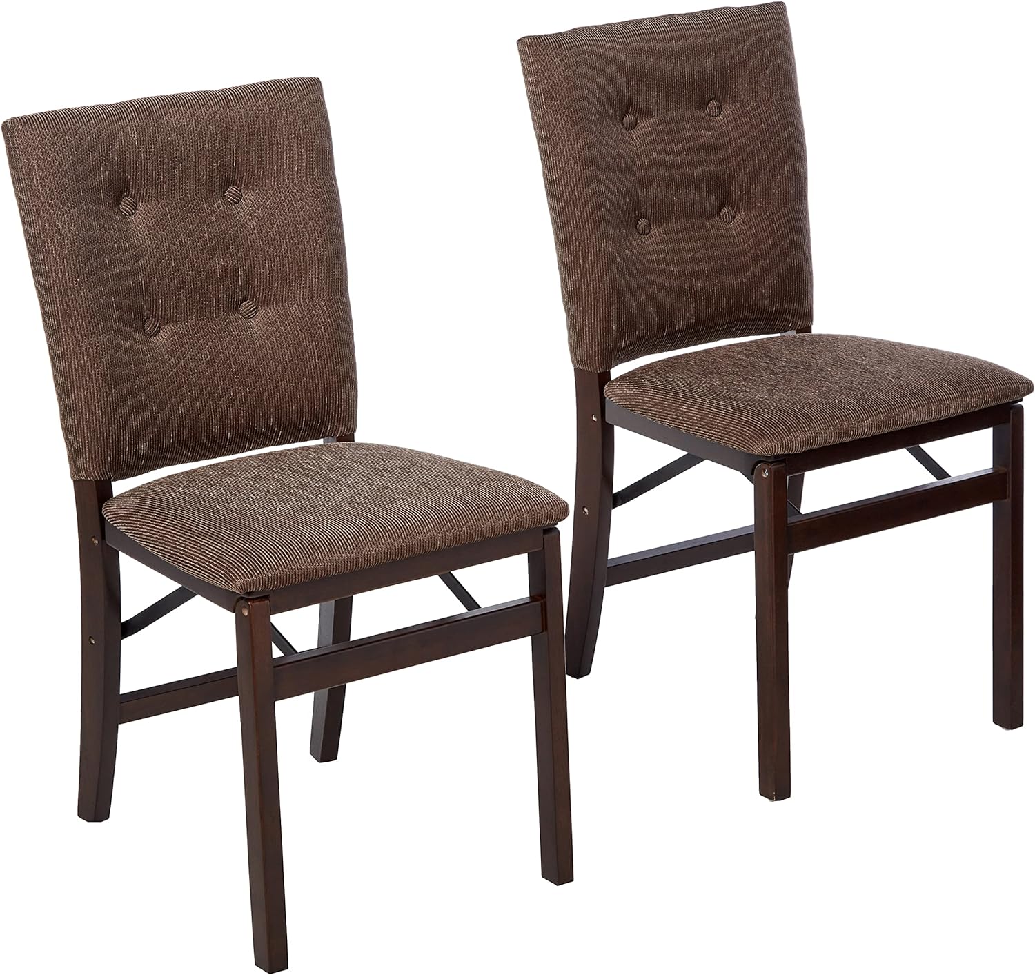 MECO STAKMORE Parsons Folding Chair Espresso Finish, 20.25D x 17.5W x 33.875H in (Set of 2)