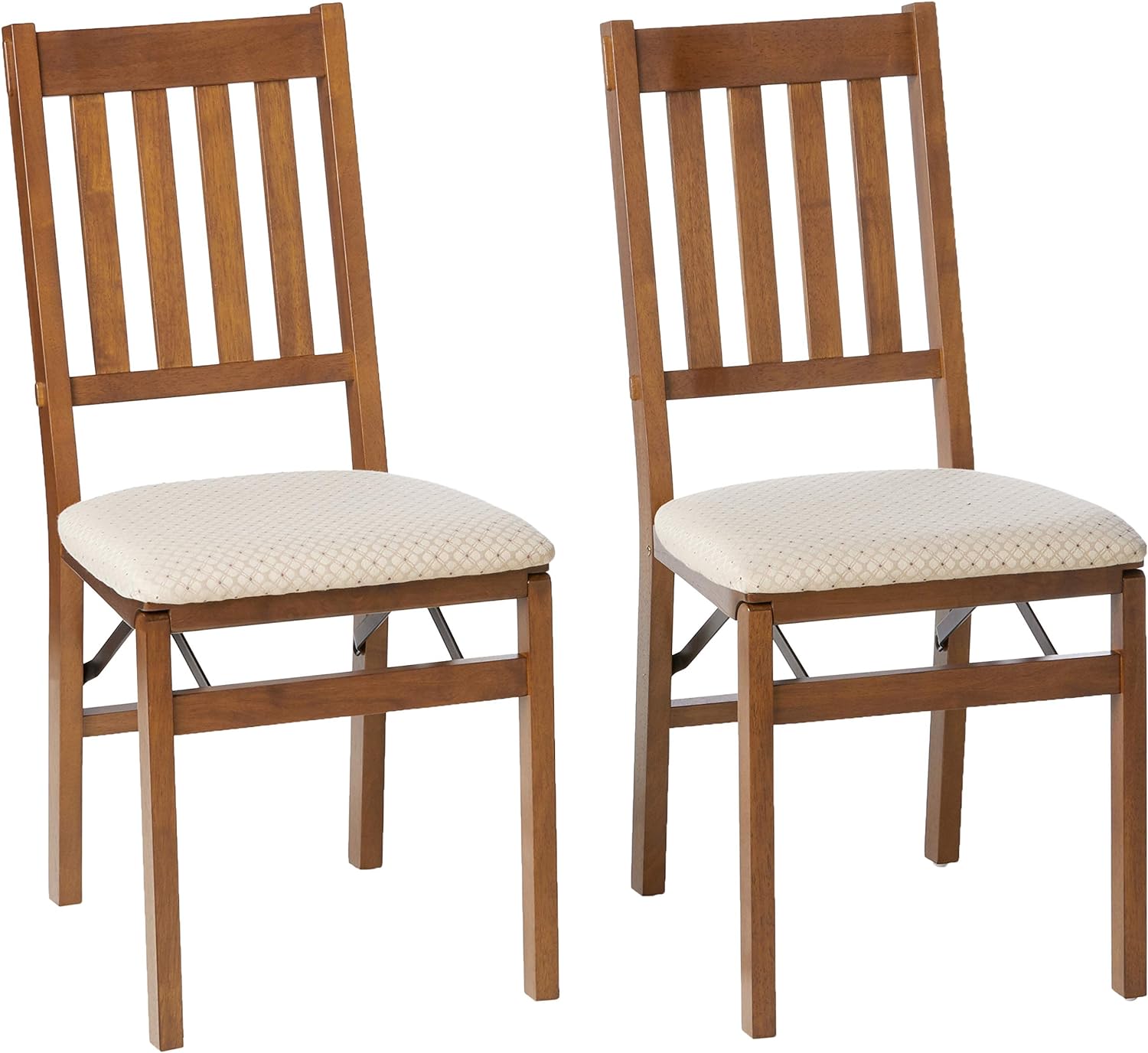 MECO STAKMORE Arts and Craft Folding Chair Fruitwood Finish, (Set of 2) , 22.5 in x 17 in x 35.5 in