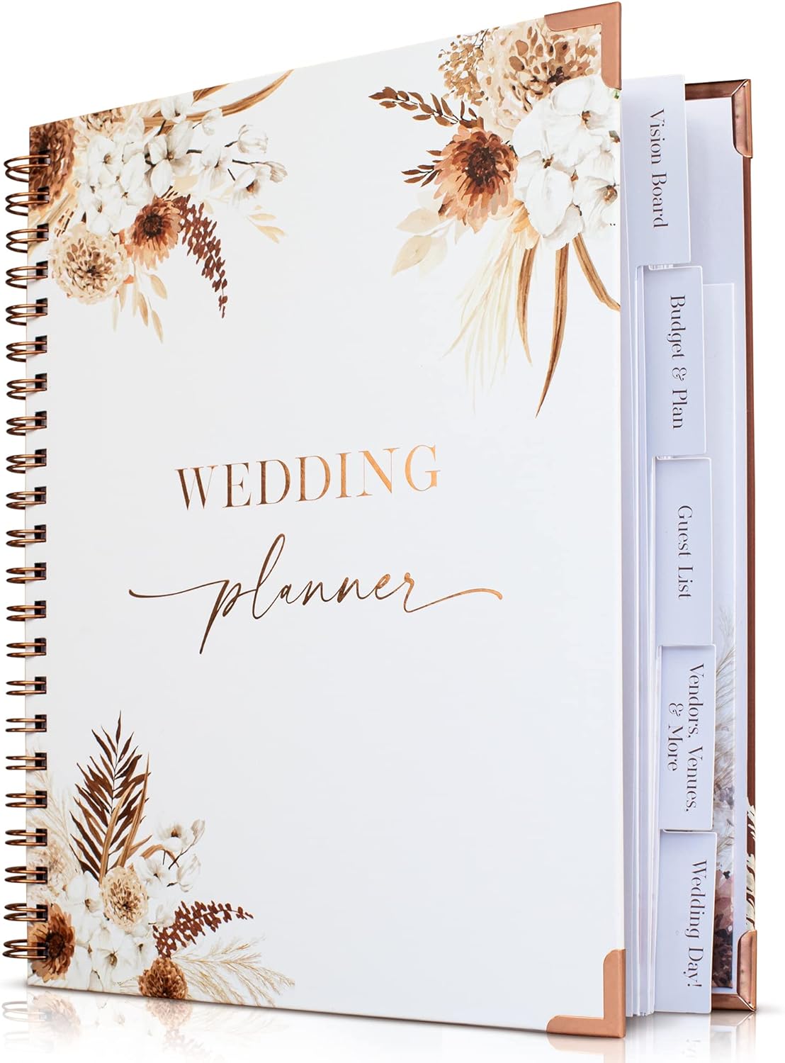 Beautiful Boho Wedding Planner Book and Organizer - Enhance Excitement and Makes Your Countdown Planning Easy - Unique Engagement Gift for Newly Engaged Couples, Future Brides and Grooms,9 X 11 inches