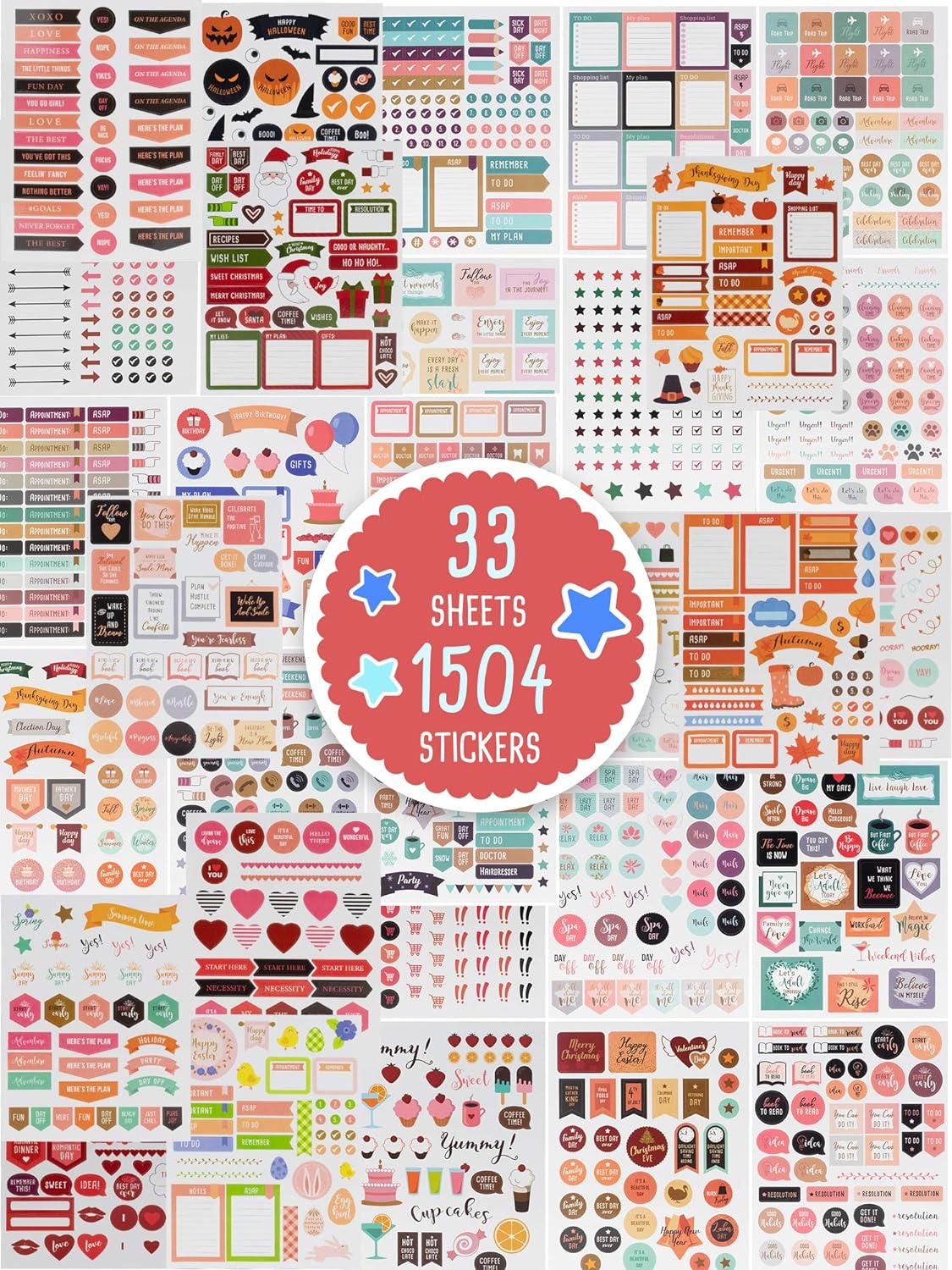 Aesthetic Planner Stickers - 1500  Stunning Design Accessories Enhance and Simplify Your Planner, Journal, Calendar and Scrapbook