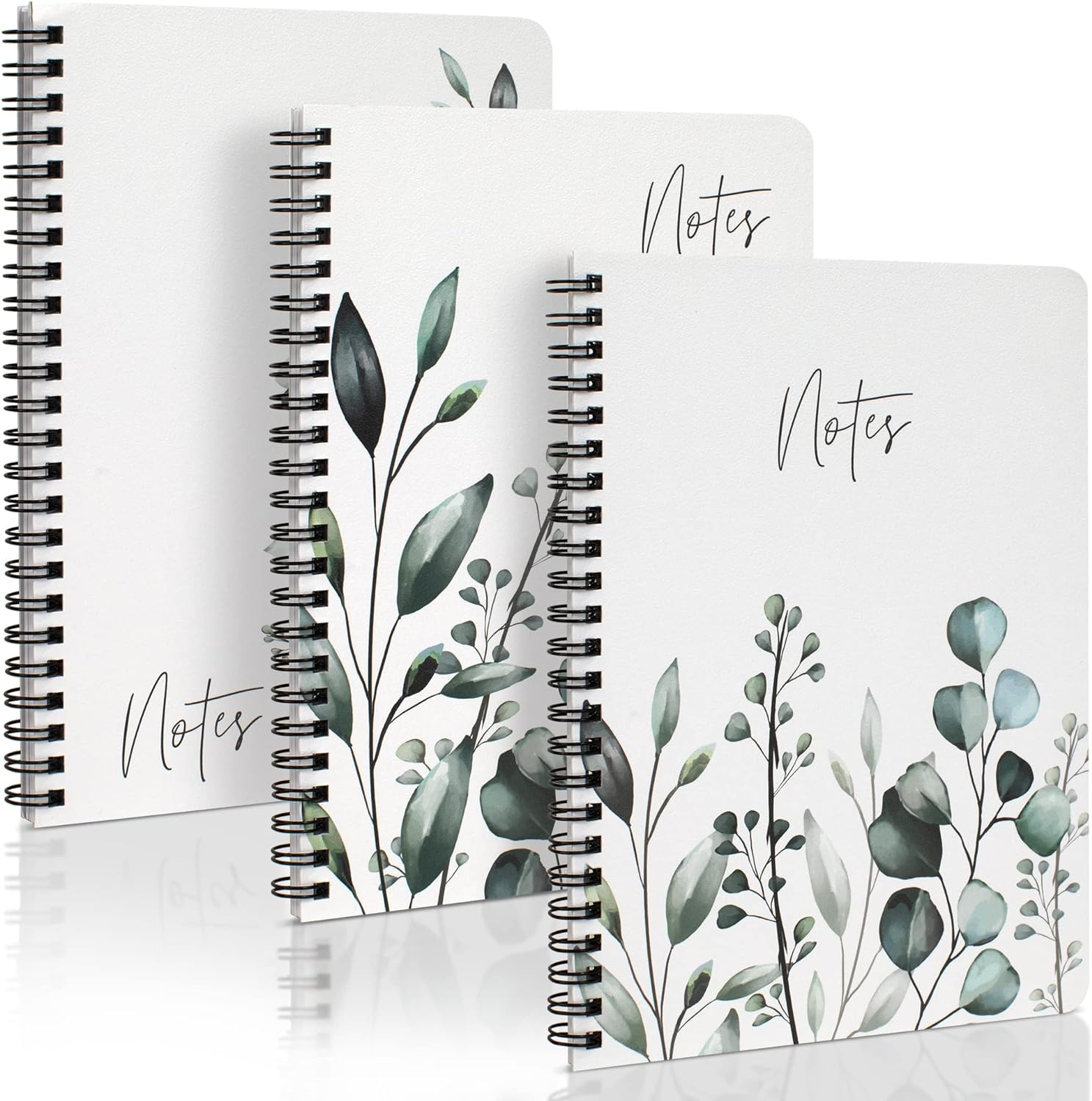 Aesthetic Spiral Notebook Set of 3 For Women - Cute College Ruled 8x6 Journal and Notebook With Large Pockets And Lined Pages - Perfect to Stay Organized and Boost Productivity at Work or School