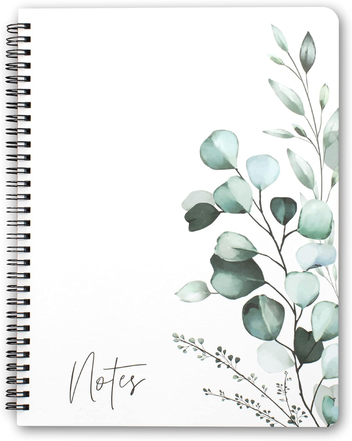 ZICOTO Aesthetic Spiral Notebook Journal For Women - Cute Greenery 10.5 x 8.5 College Ruled Notebook With Large Pockets, Lined Pages and Hardcover - Perfect to Stay Organized at Work or School