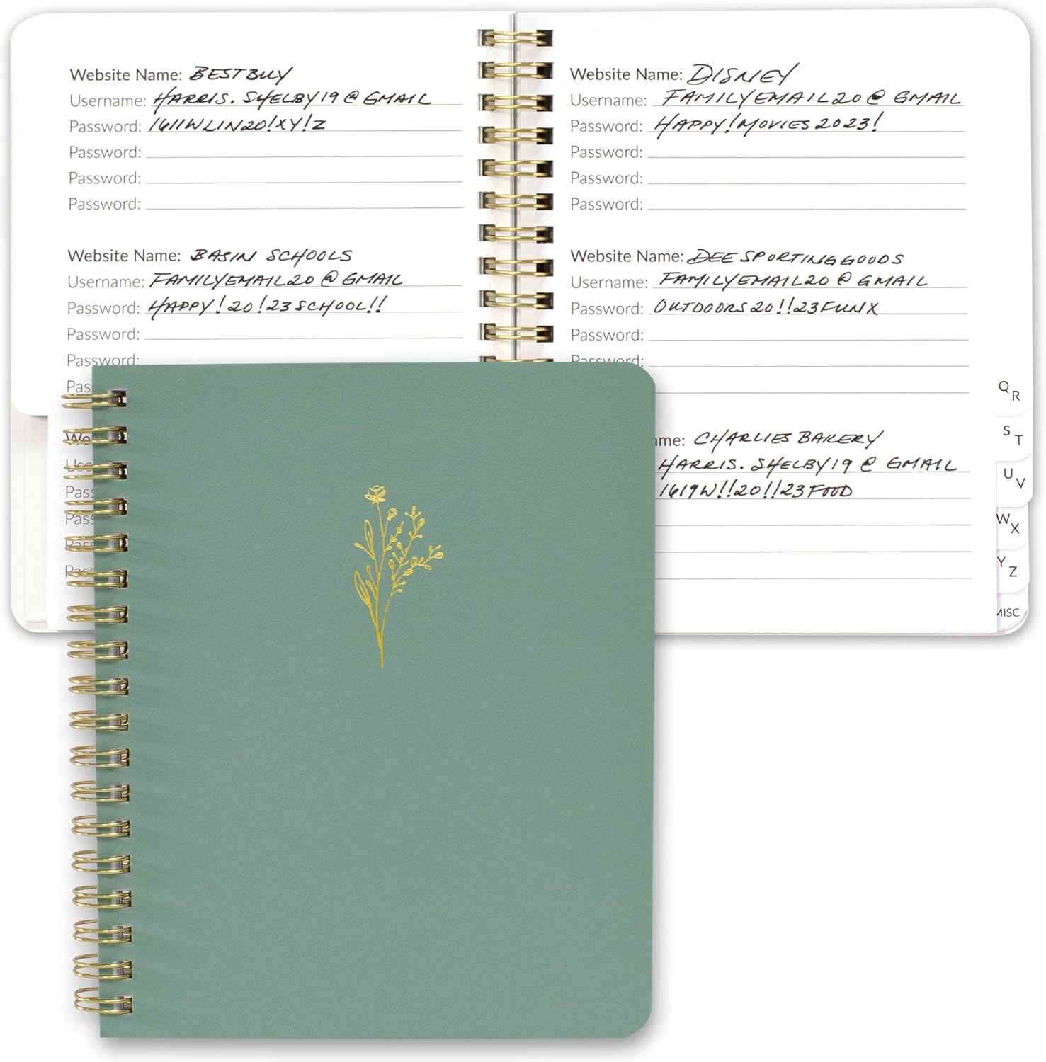 Simplified Password Book with Alphabetical Tabs - Perfect Pocket Size Password Keeper for Seniors