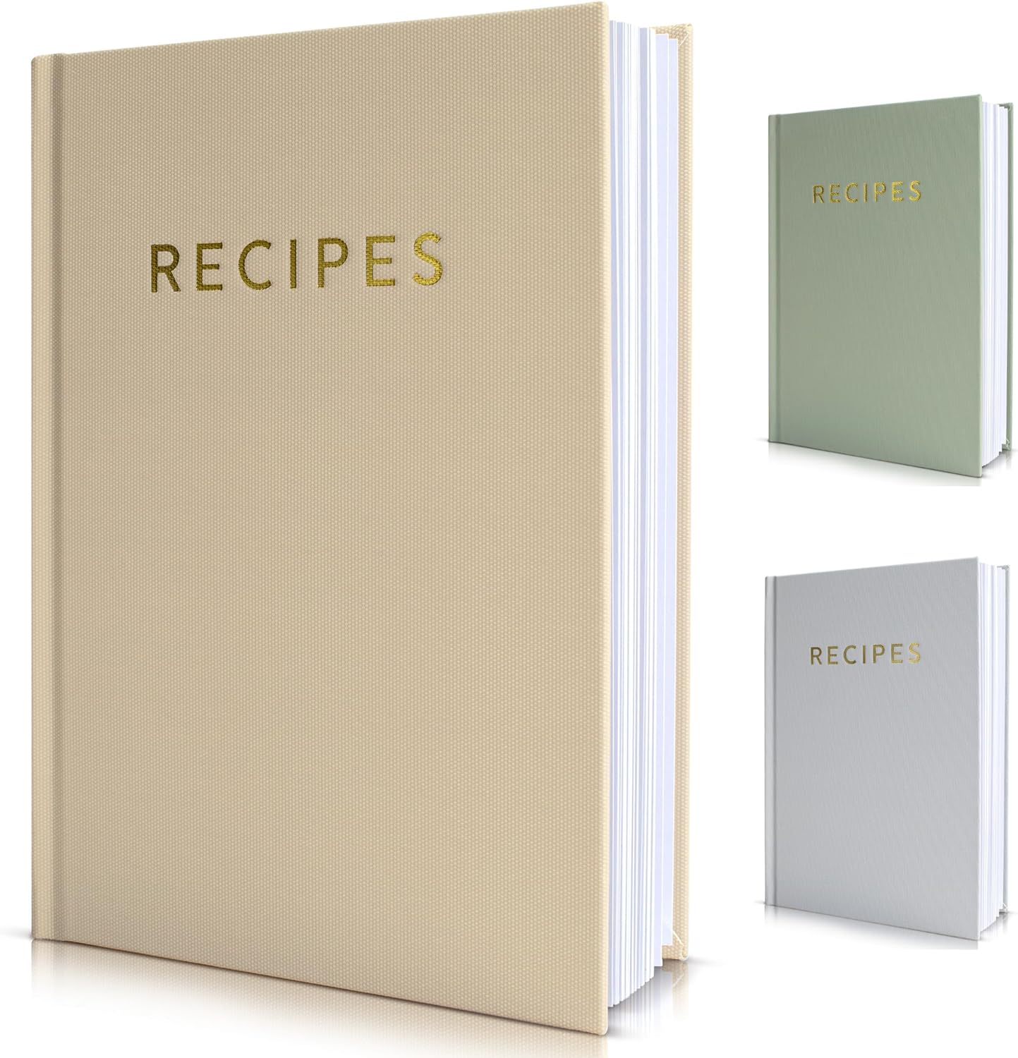 ZICOTO Aesthetic Blank Recipe Book with Waterproof Cover - The Perfect Recipe Notebook To Write In Your Own Recipes - Simplified Blank Cookbook to Organize Your Recipes