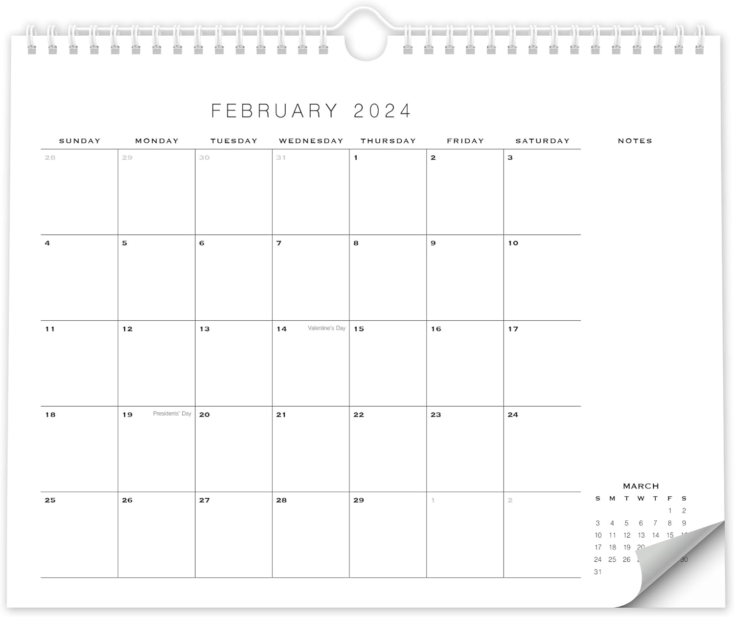 Simplified 2024 Wall Calendar - Runs from June 2023 until December 2024 - Modern 2023-24 Calendar for Easy Planning