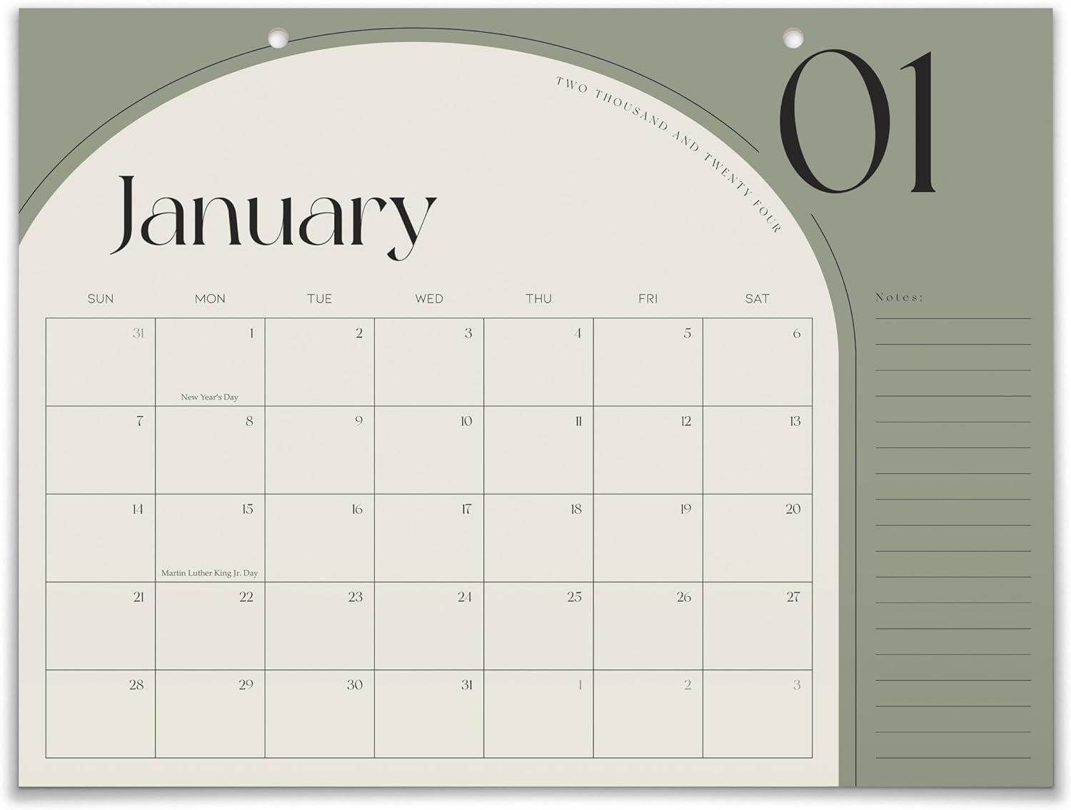 Aesthetic 2024 Desk Calendar - Minimal 2023-2024 Desktop Or Wall Calendar Runs Until December 2024 - The Perfect Large Calendar for Easy Planning