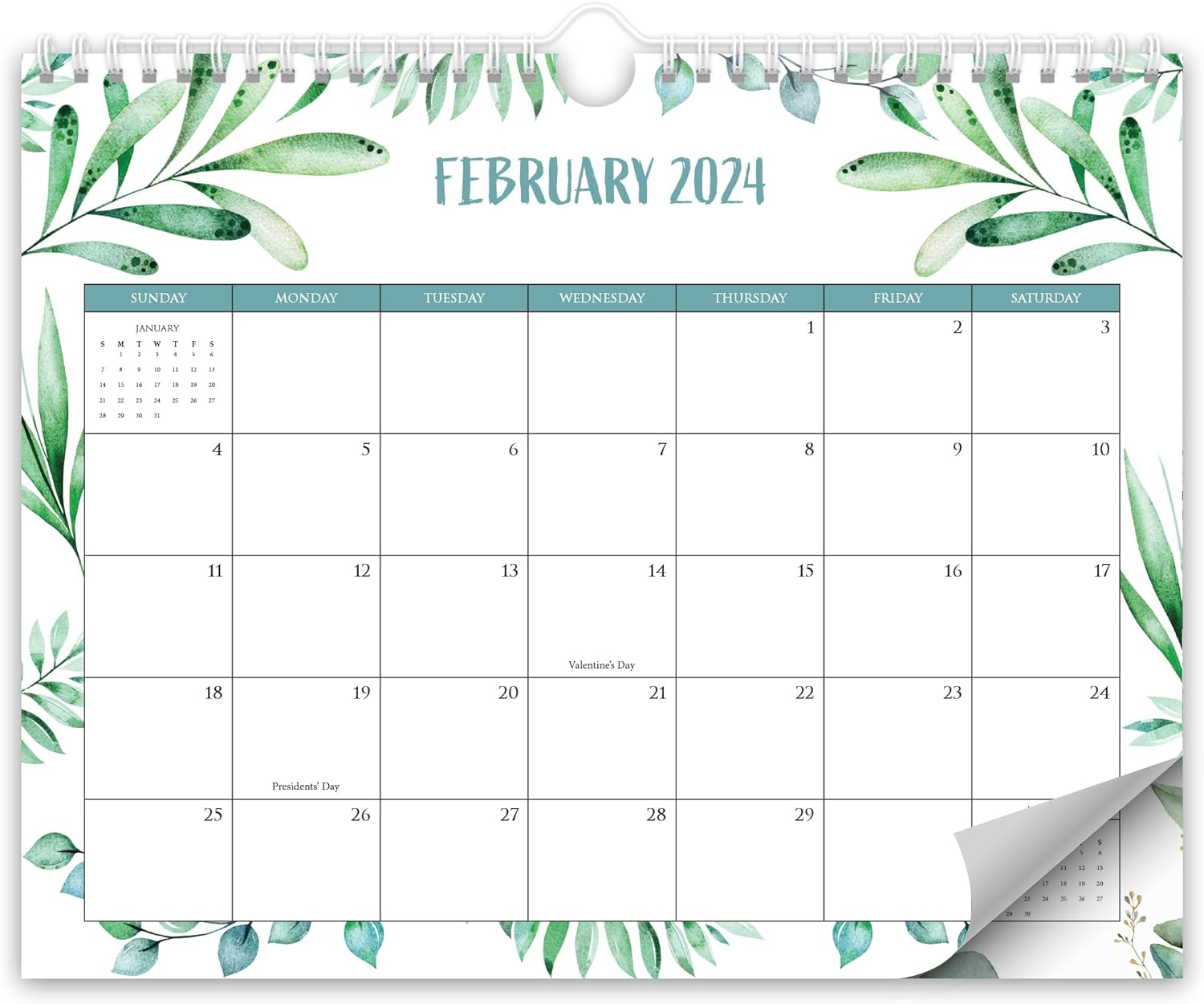 Aesthetic Greenery 2024 Wall Calendar - Runs from June 2023 Until December 2024 - The Perfect 2023-24 Monthly Calendar for Easy Planning