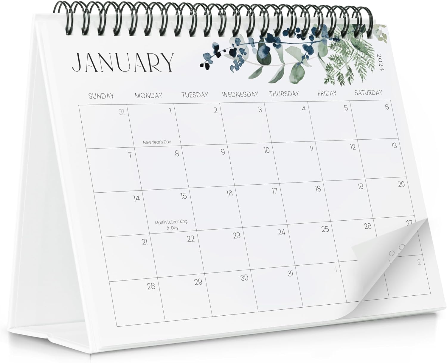 Aesthetic Small 2024 Desk Calendar with Stickers - Runs from October 2023 until June 2025 - Beautiful Flip Desktop Calendar 2023-2024 for Easy Organizing