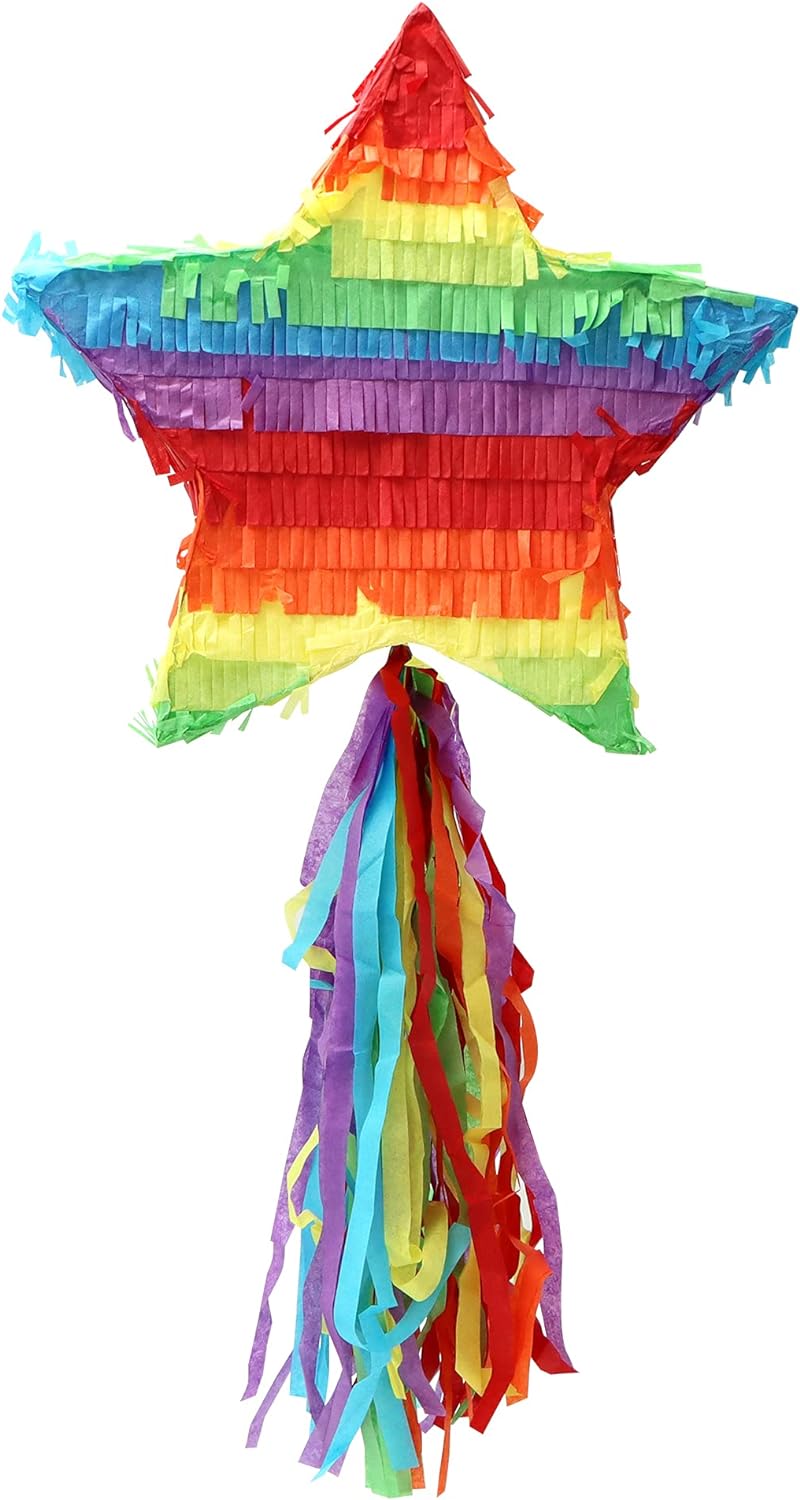 Cinco De Mayo Star Pinata 12.6 x 12.6 x 3 inches. Fiesta Party Supply for Fiesta Taco Party, Luau Event Photo Props, Mexican Theme Decoration, Carnivals Festivals, Taco Tuesday Event