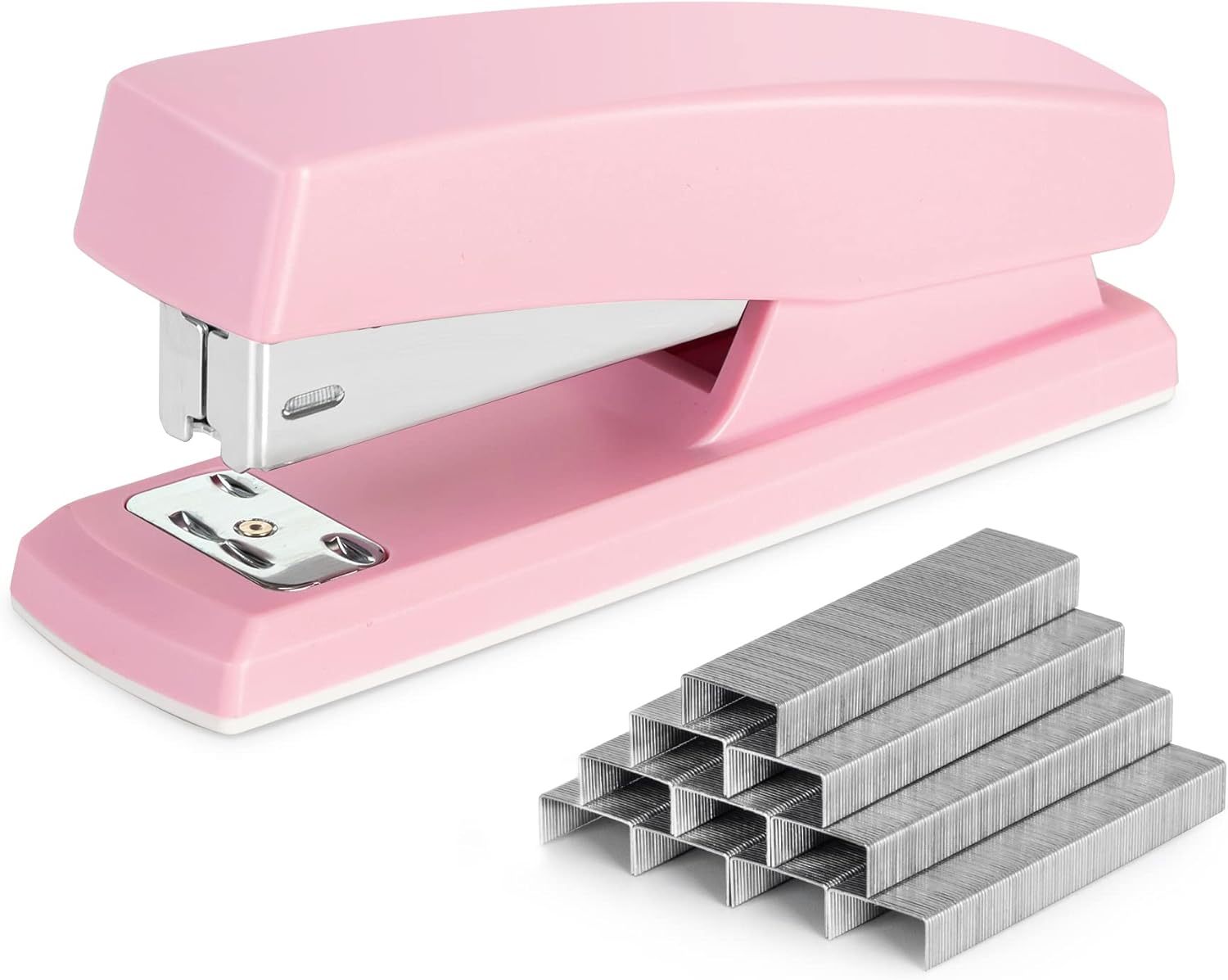 Deli Stapler, Desktop Staplers with 640 Staples, Office Stapler, 25 Sheet Capacity, Pink