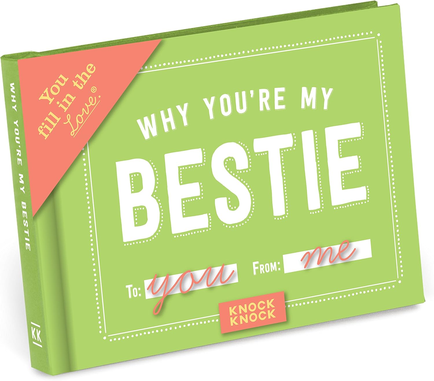 Knock Knock Why You're My Bestie Book Fill in the Love Fill-in-the-Blank Book Gift Journal, 4.5 x 3.25-Inches