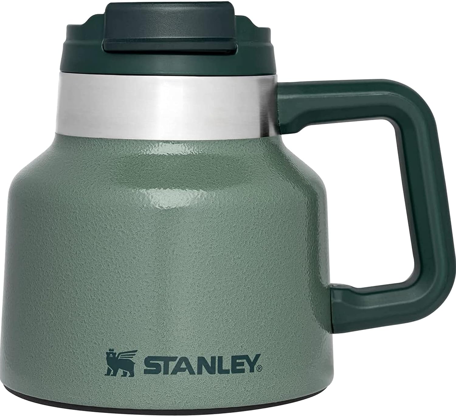 Stanley The Tough-To-Tip Admiral' Mug Hammertone 20OZ - Non-Spill Coffee Mug, Durable Design for Busy Mornings and Office Hours - Hammertone Green