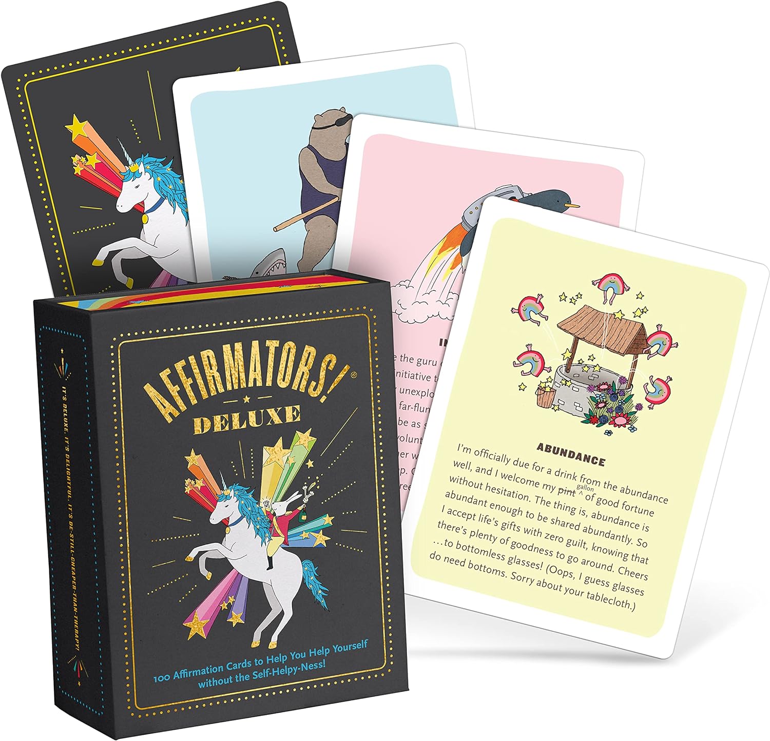Knock Knock Affirmators! Deluxe Deck: 100 Affirmation Cards Deck - Affirmation Cards to Help You Help Yourself Without The Self-Helpy-Ness