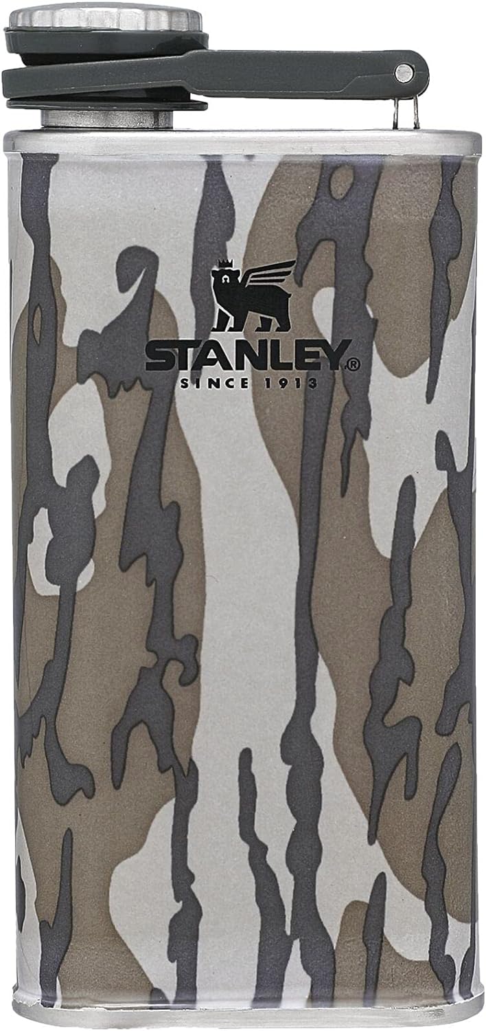 Stanley Classic Flask 8oz with Never-Lose Cap, Wide Mouth Stainless Steel Hip Flask