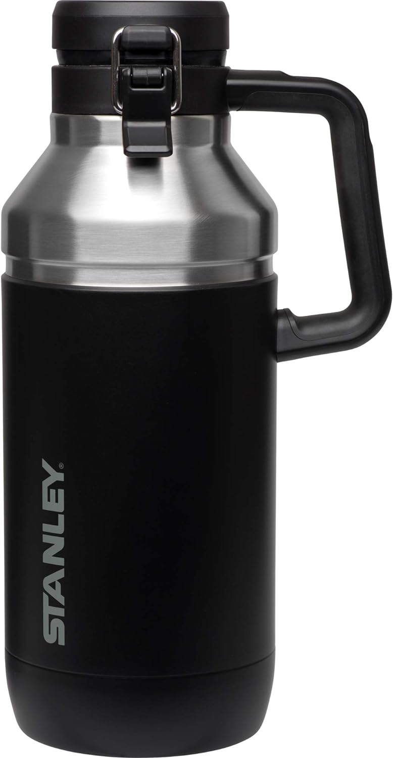 Stanley Go Growler, 64oz Stainless Steel Vacuum Insulated Beer Growler, Rugged Growler with Stainless Steel Interior, 24 Hours Cold and 4 Days Ice Retention