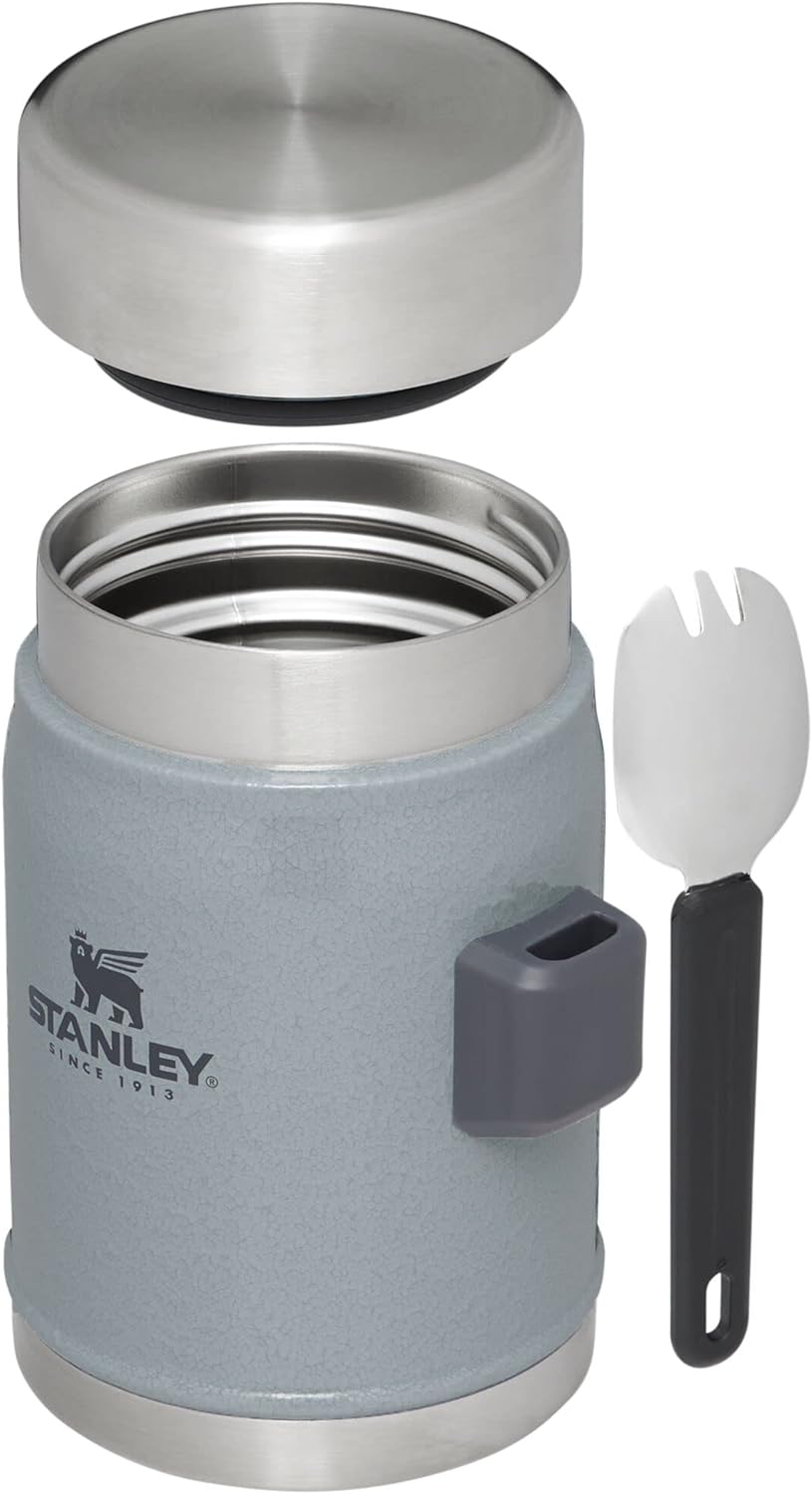 Stanley Classic Legendary Classic Food Jar + Spork 14oz Hammertone Silver