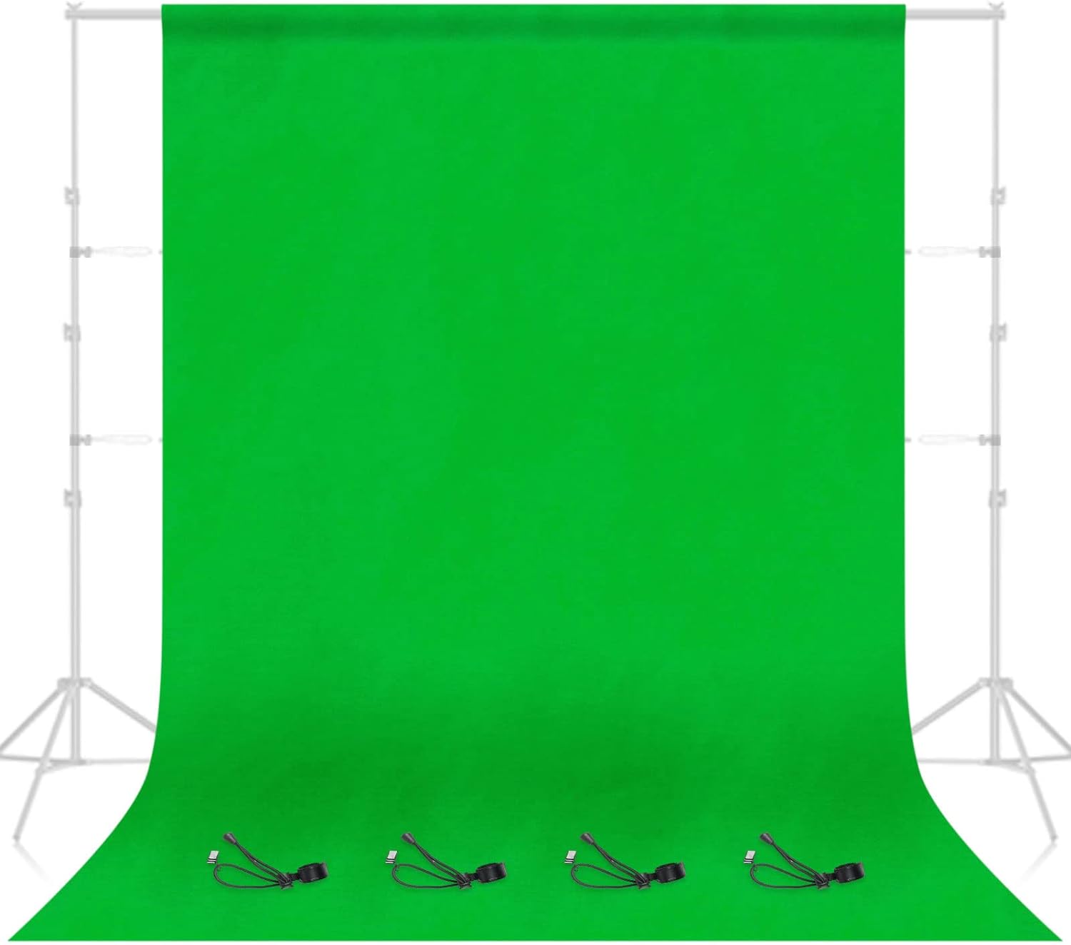 EMART Green Screen Backdrop, Photography Greenscreen Background for Streaming Zoom, Small Photo Muslin Green Chromakey Cloth Fabric Curtain with 4 Backdrop Clip