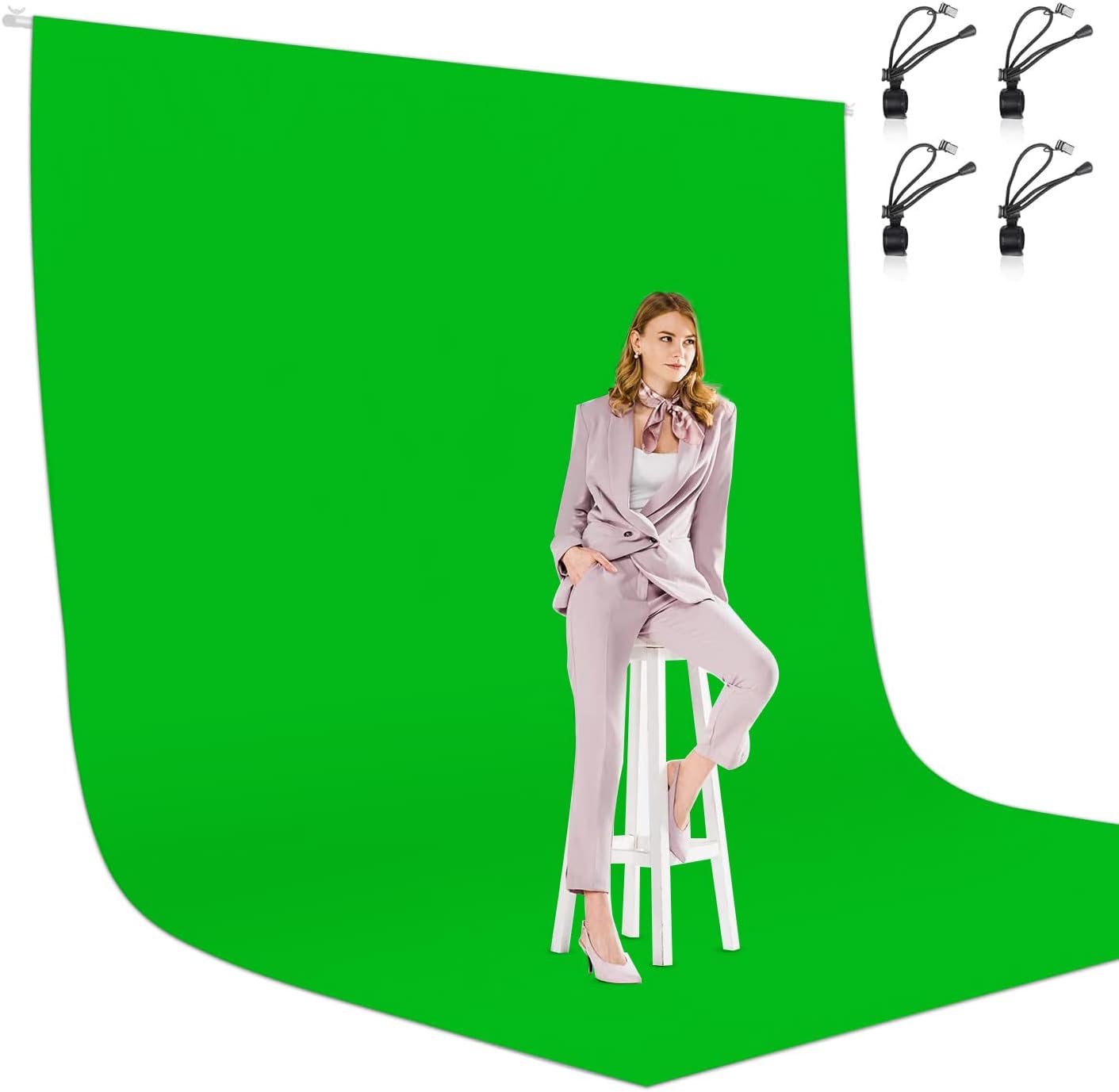 Emart 8.5x10ft Green Photo Backdrop for Photography, Large Plain Green Drapes Party Background Curtain | Polyester Fabric | Green Screen Sheet Video Studio Portrait Photoshoot Parties