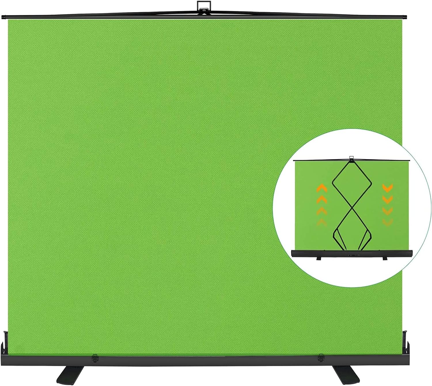 EMART 80in x 92in Collapsible Chromakey Panel Green Screen for Photo Backdrop Video Studio, Live Game, Portable Pull Up, Solid Aluminium Base Wrinkle-Resistant Fabric, Auto-Locking Air Cushion Frame