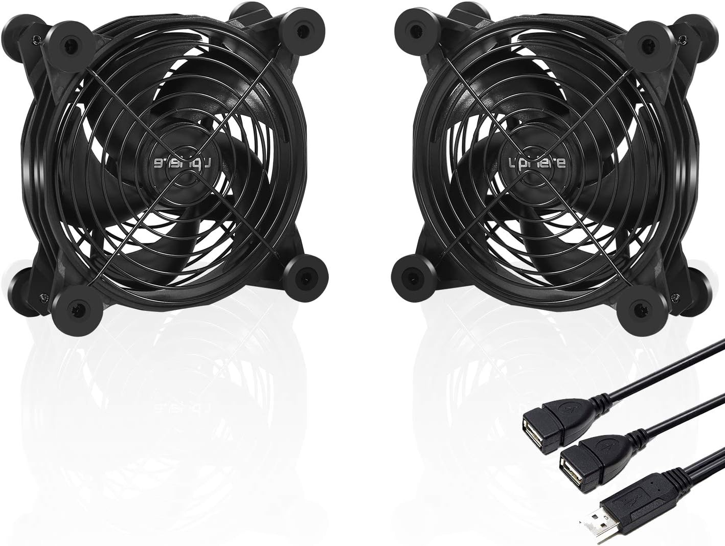 upHere U1203 Silent Dual 120mm USB Fan for Computer Cases Computer Cabinet Playstation Xbox Cooling