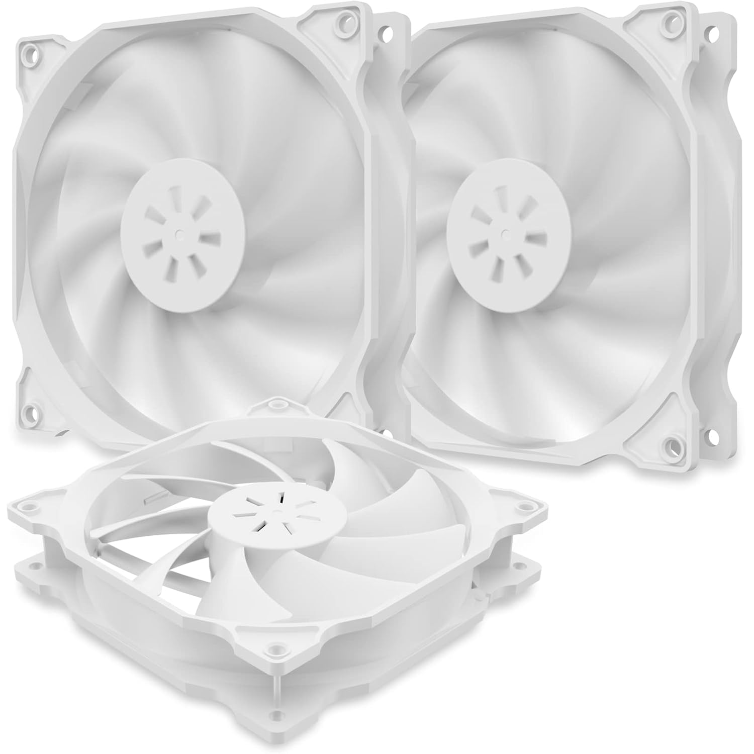 uphere 120mm White Case Fan Long Life for PC Computer Case Cooling 3-Pack(12WT3-3)