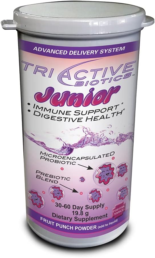 Essential Source TriActive Biotics Junior for Kids  Powder - Probiotics, Prebiotic Blend with 6 Billion CFU - Digestive Enzymes Supplement for Kids - Helps Support Gut Health, Immune Defense