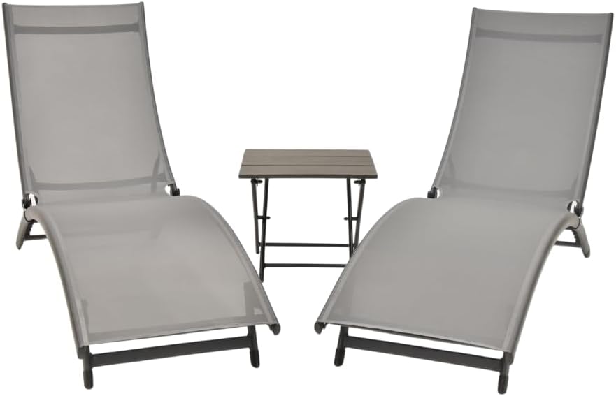 Vivere CORL3-GB Coral Springs Loungers, Grey