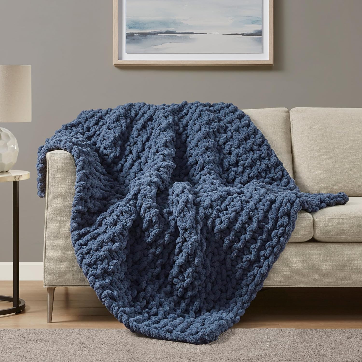 This throw was perfect for my baby nursery. The color is beautiful, it' super soft, not too heavy, and very well made.