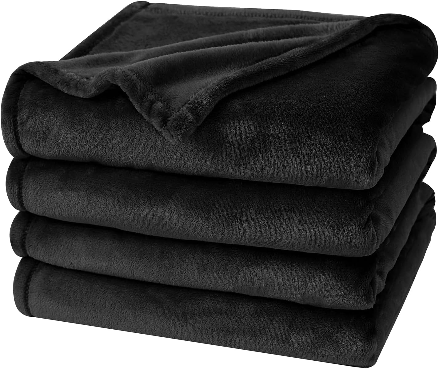 PHF Ultra Soft Fleece Blanket Twin Size, No Shed No Pilling Luxury Plush Cozy 300GSM Lightweight Blanket for Bed, Couch, Chair, Sofa Suitable for All Season, 66 x 90, Black