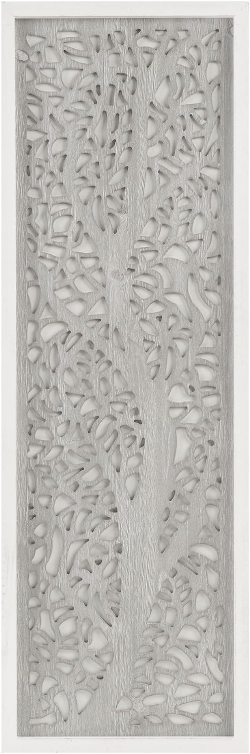 Its a beautiful carved woodWhite frame with the grey color looks really very nice