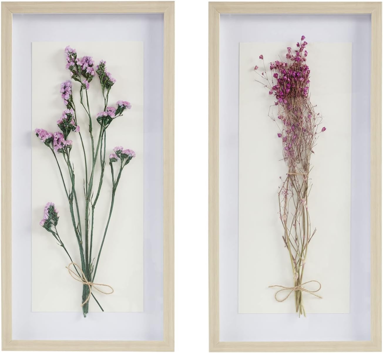 Madison Park Wall Art Living Room DÃ©cor - Sundried Natural Flowers in Shadowbox Frame, Floral Home Accent, Bedroom Decoration, Ready to Hang, 12