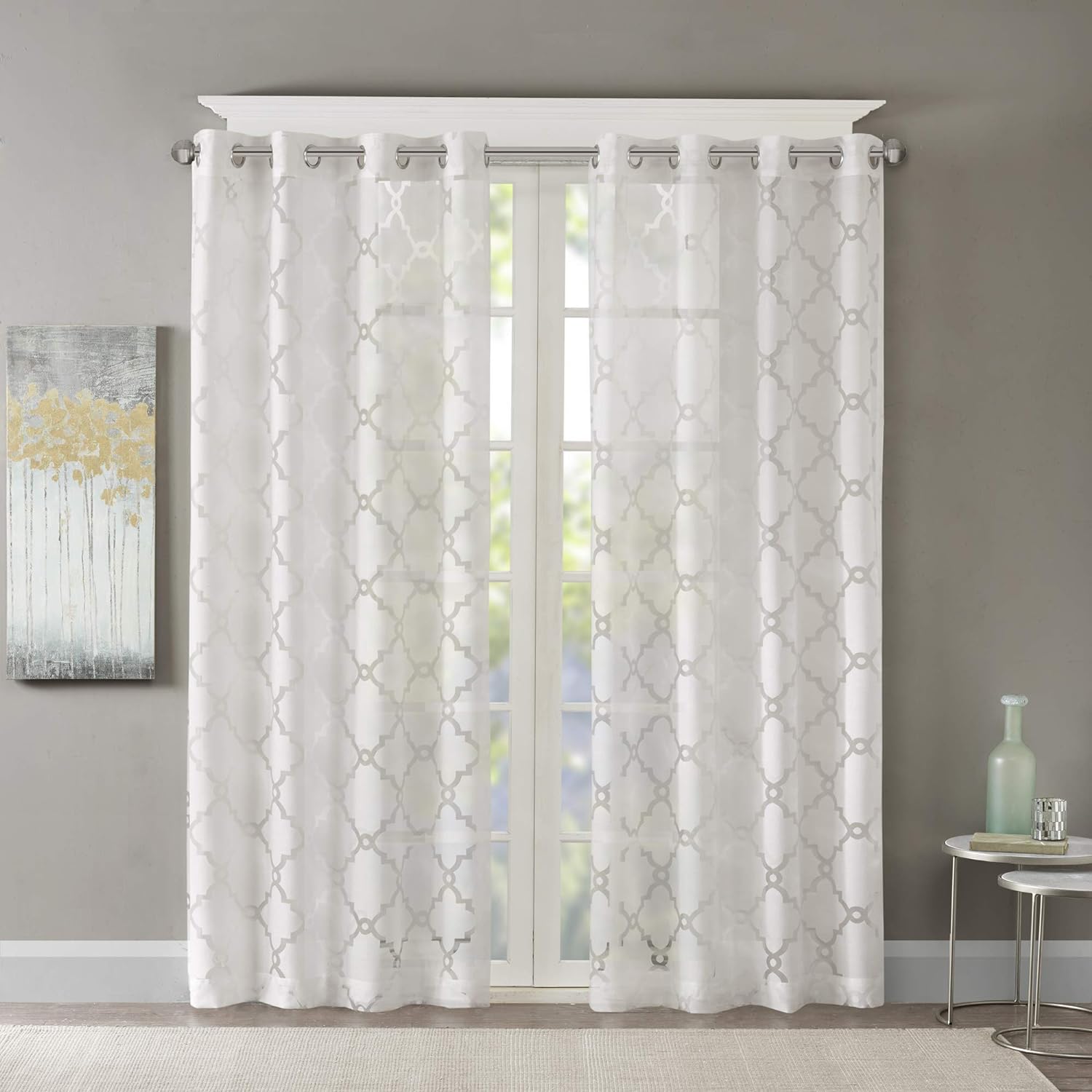 These curtains are gorgeous. They let all the light in without sacrificing privacy . I purchased the ivory color and they are more of a creme color or winter white which is fine with me. They look elegant and understated. And they also look great from the outside of my house.