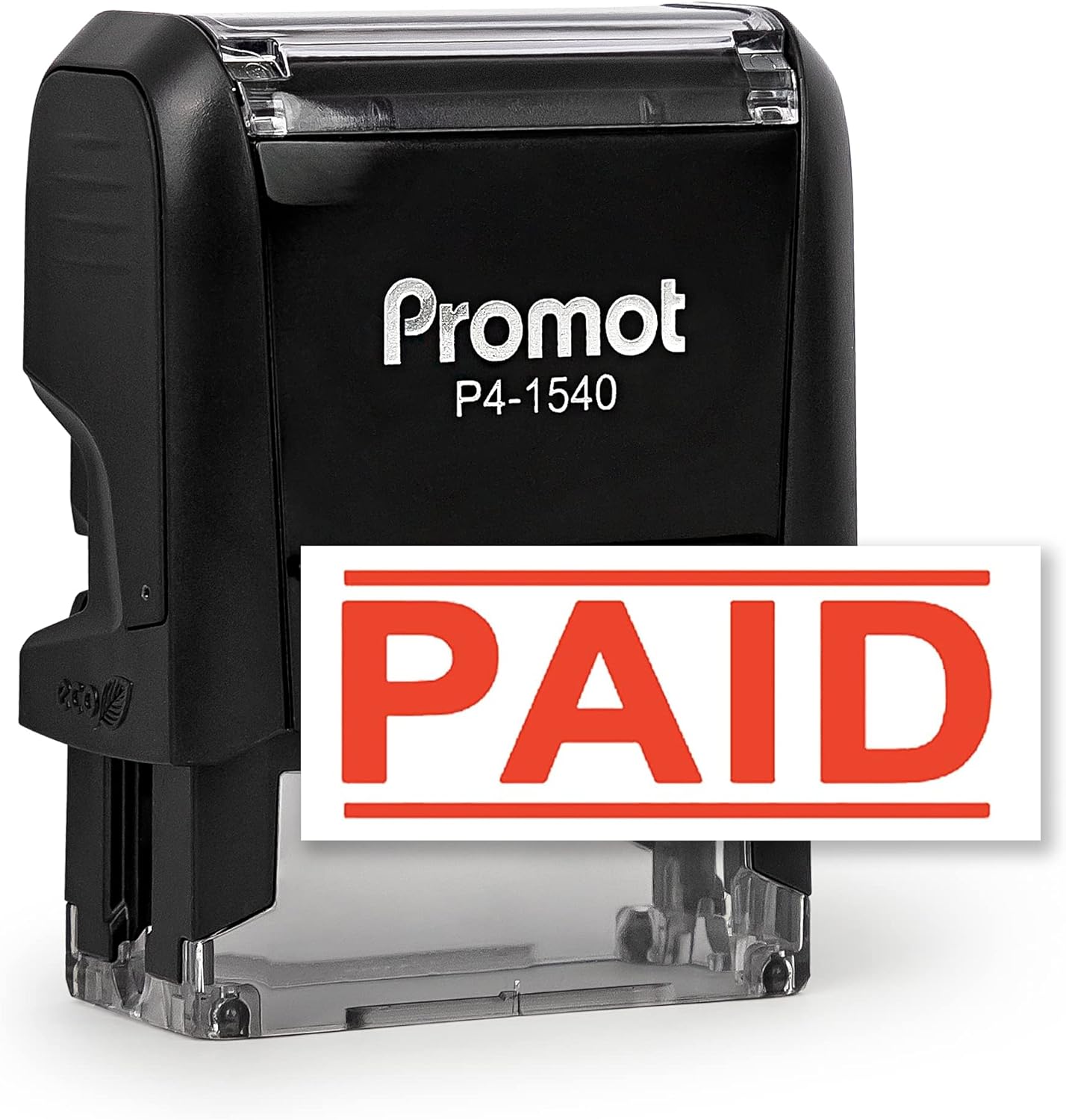 Promot Paid Stamp Self Inking Stamp - Paid Stamp for Office, Accounts Payable Stamp - Rubber Stamps for Retail Use, Red Ink Stamp, Self Inking Stamp for Business Supplies, Paid Stamper