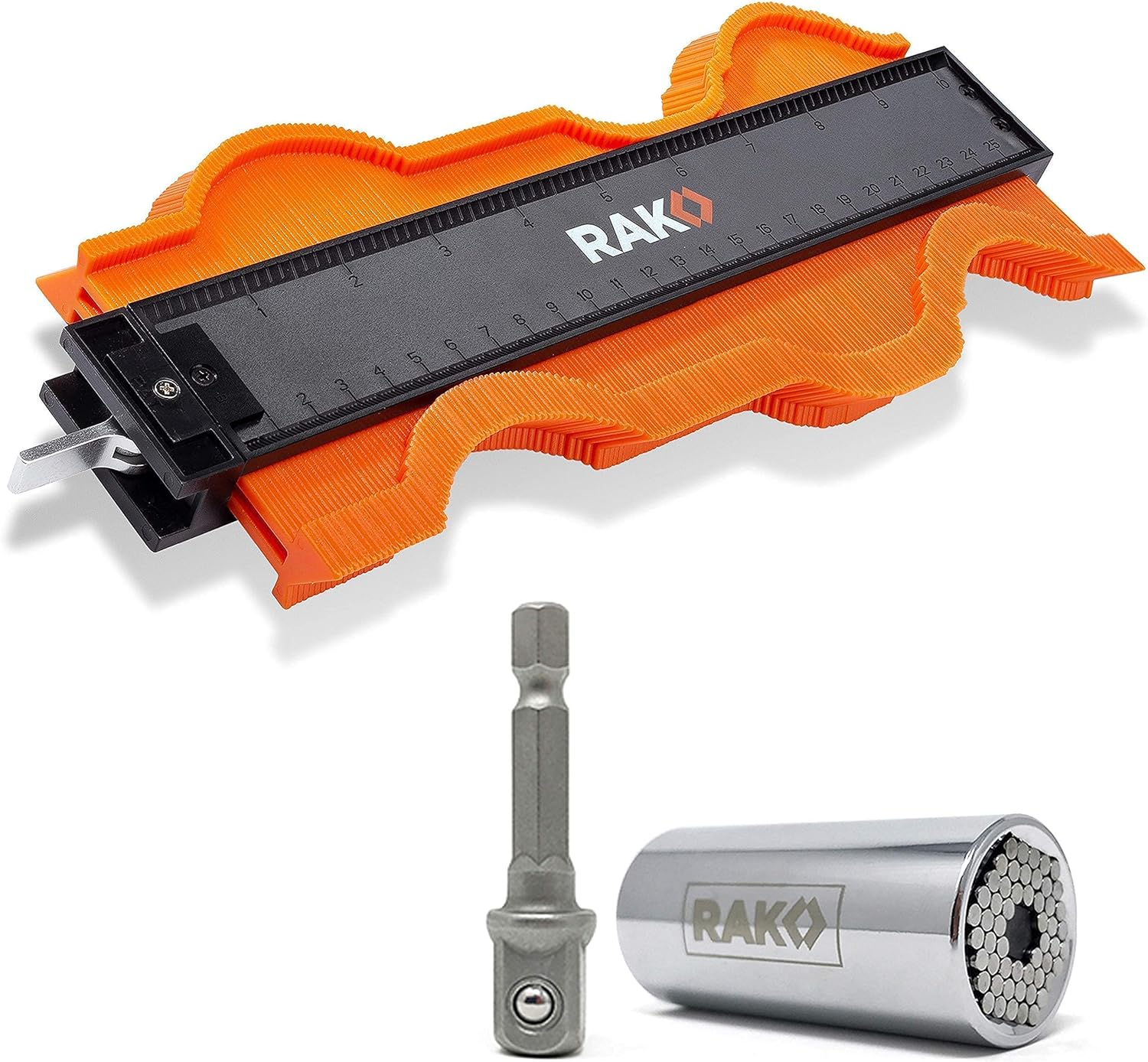 RAK Universal Socket Grip Bundle with Contour Gauge (10 Inch Lock)