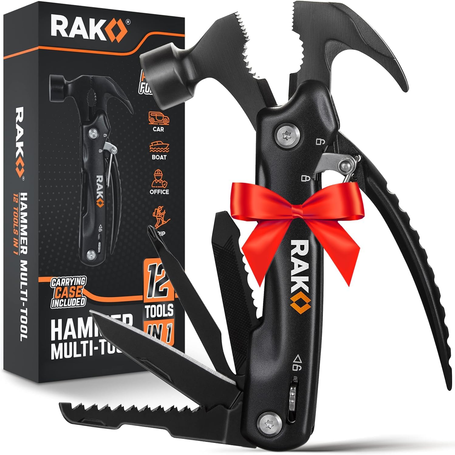 RAK Hammer Multitool - Cool Unique Gifts For Men - Compact DIY Survival Multi Tool - Backpacking & Camping Accessories - Christmas Stocking Stuffer