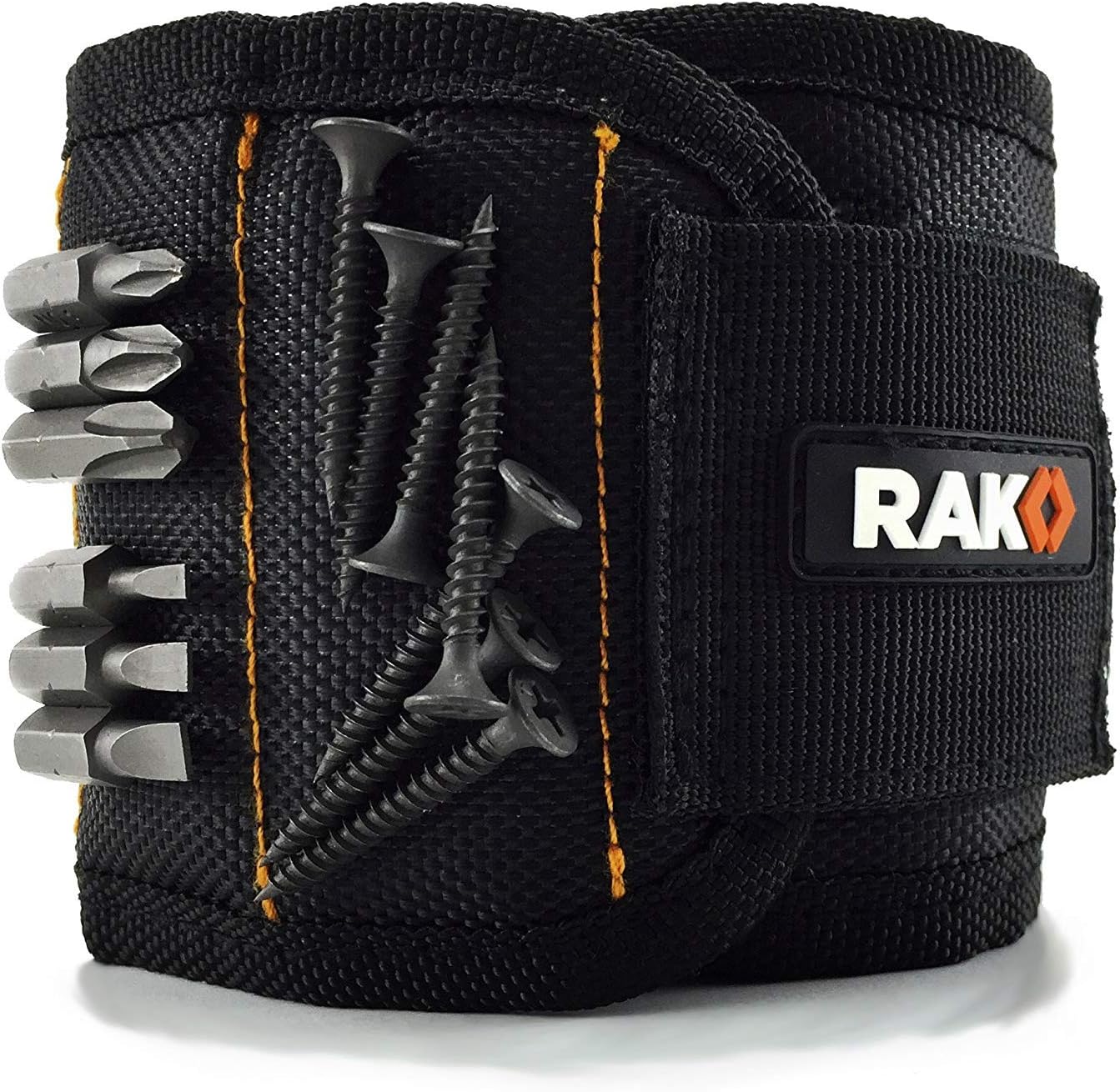 RAK Magnetic Wristband for Holding Screws, Nails and Drill Bits for Men - Made from Premium Ballistic Nylon with Lightweight Powerful Magnets - Stocking Stuffer for Men