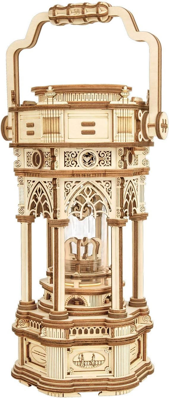 ROBOTIME 3D Wooden Puzzles DIY Musical Box Building Kit Mechanical Models to Build (Victorian Lantern)