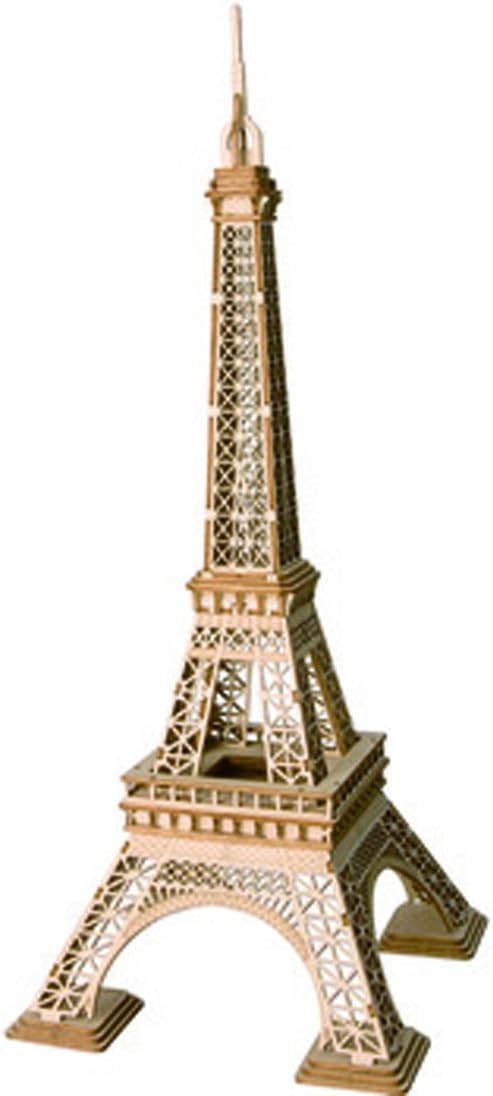 ROBOTIME Assembly Famous World Architecture Eiffel Tower Exquisite Wood Craft Kits for Kids Best Model Kits and DIY Arts Projects for Adults