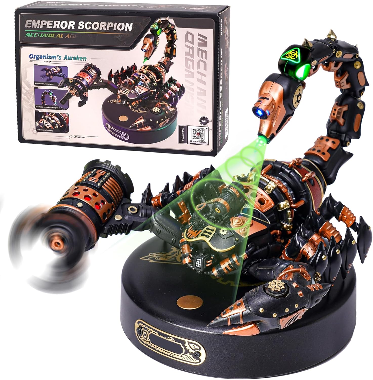 Gift for Men/Teens/Engineer/Hobbyist - ROBOTIME MI04 Mechanical Plastic Model to Build - Emperor Scorpion Model Kit - 123 Pieces 3D Puzzle