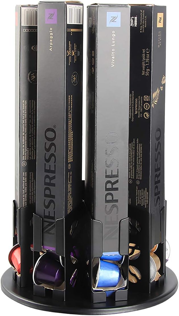 Coffee 80 Pod Holder Carousel Stand Nespresso Vertuo Capsule Storage  Organizer