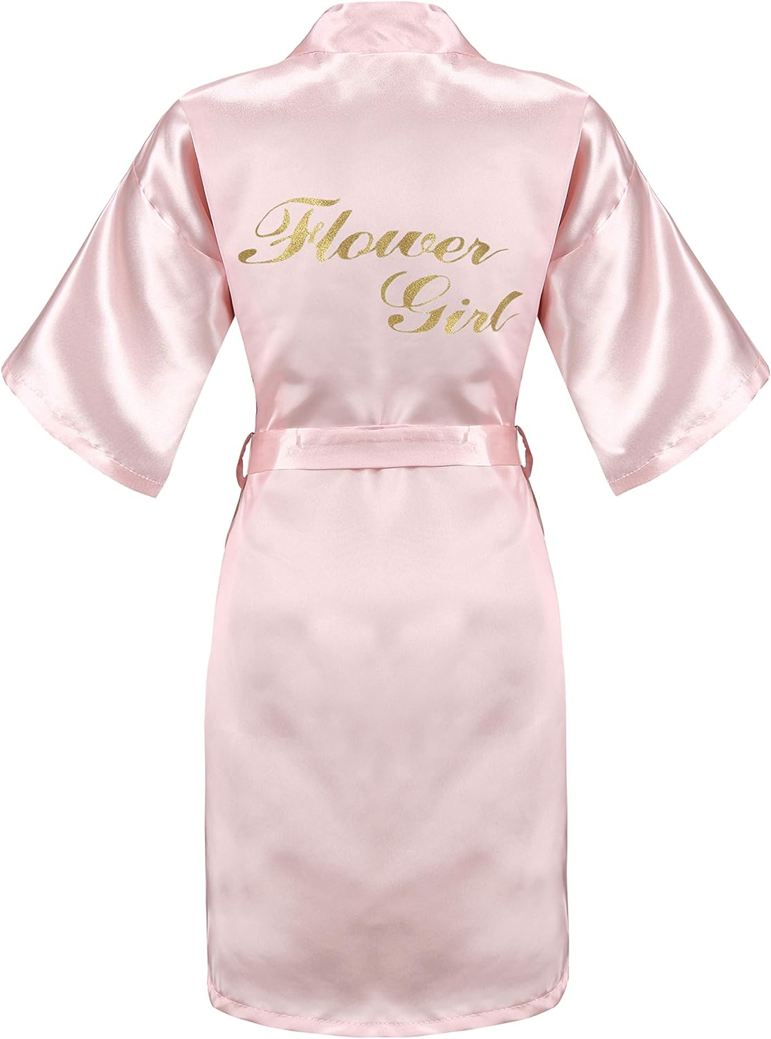 EPLAZA Kids Girls Silky Satin Robes for Wedding Bridal Party Flower Girl Robe with Gold Glitters