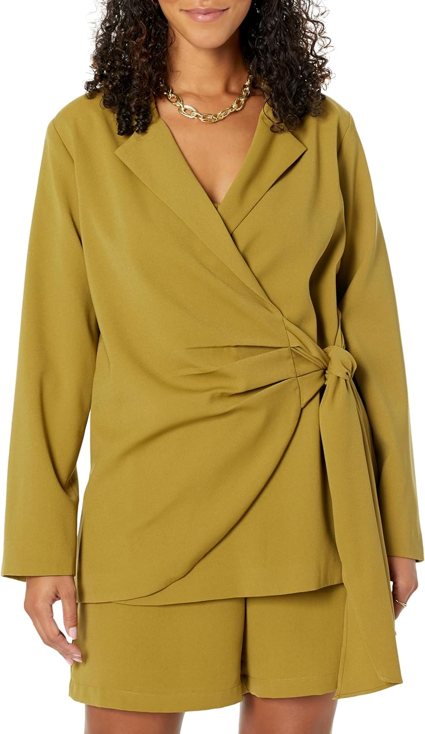 The Drop Women' Green Moss Tie Front Soft Blazer by @glencyfeliz