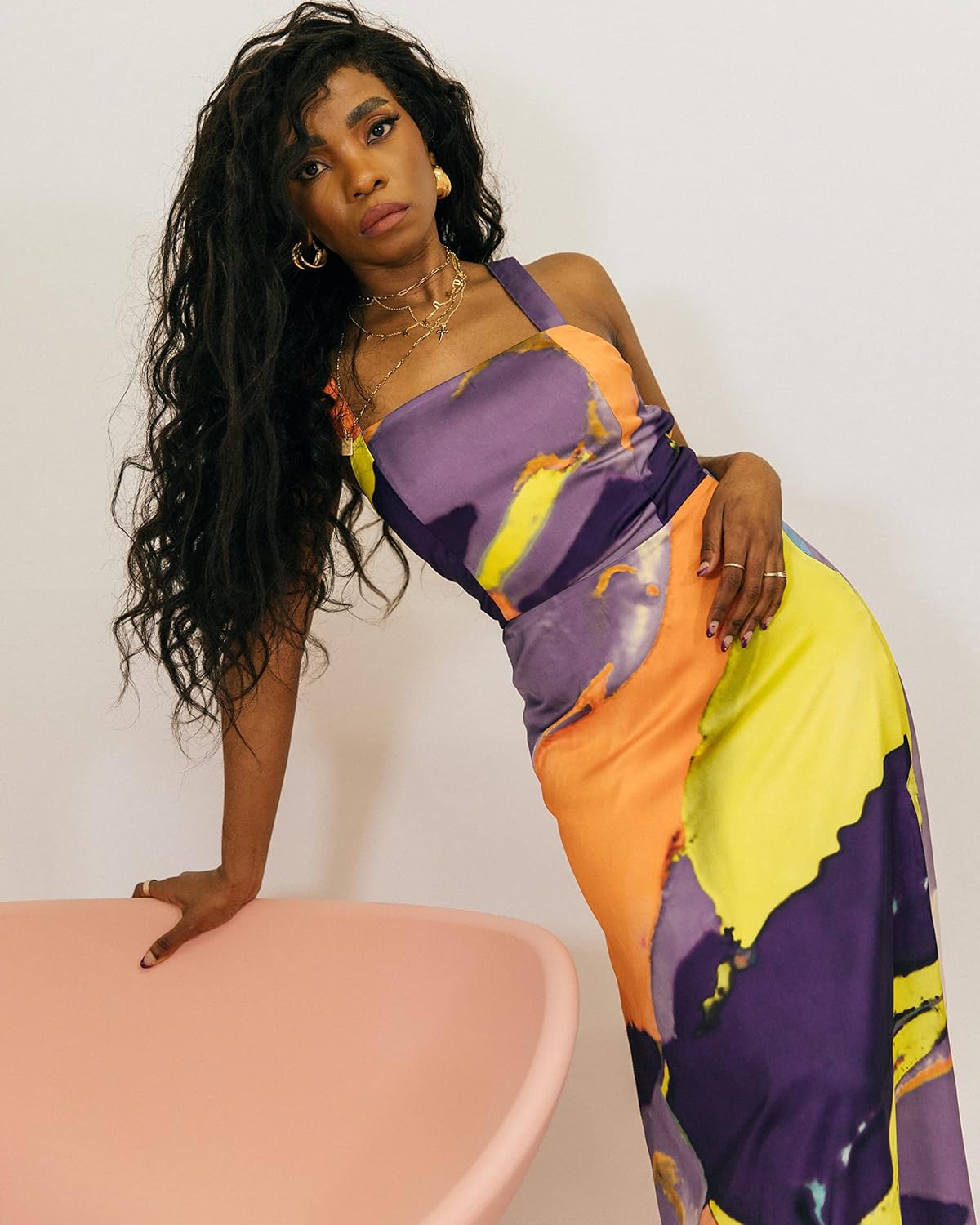 The Drop Women' Multi Abstract Print Button Maxi Dress by @takkunda