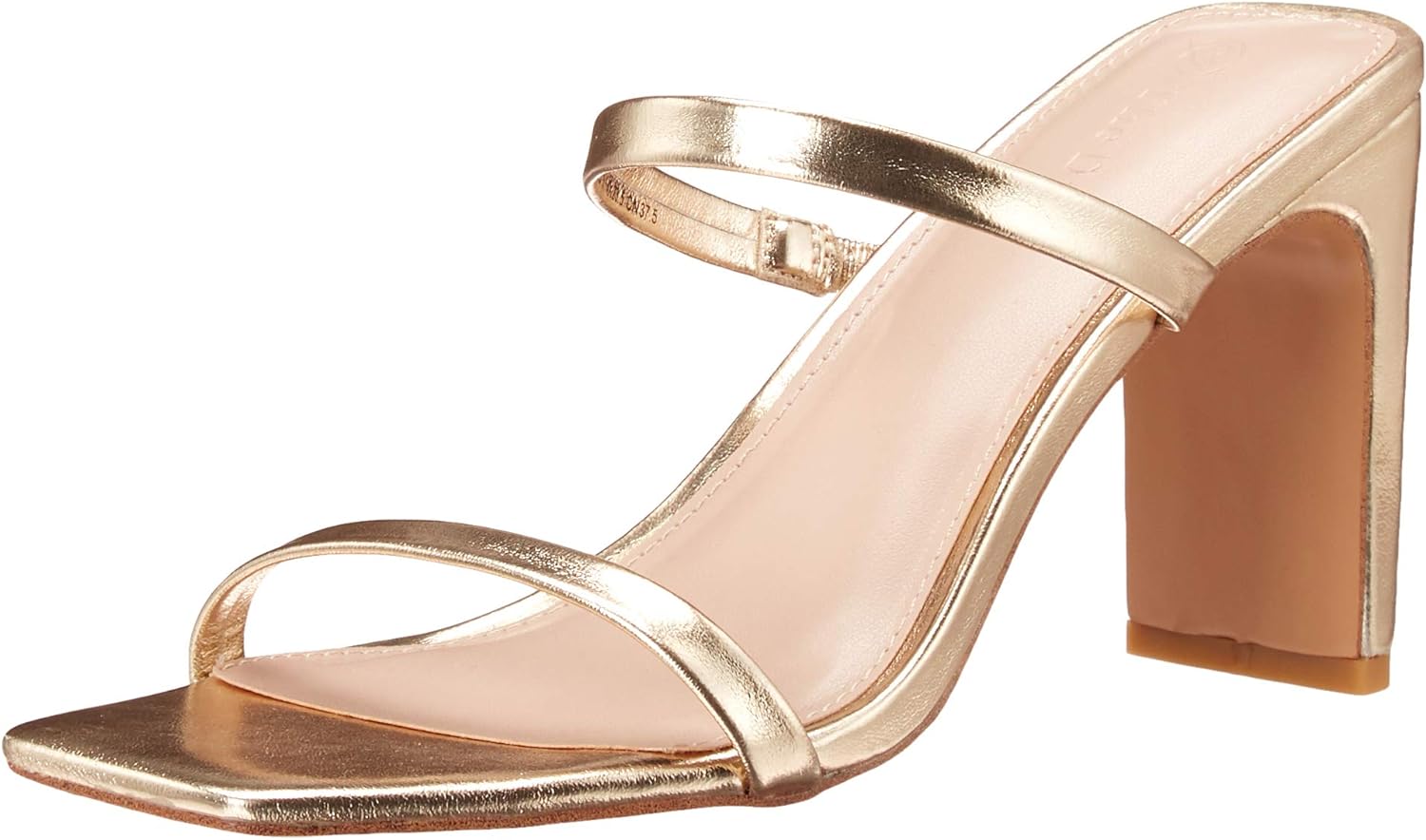 The Drop Women' Avery Square Toe Two Strap High Heeled Sandal