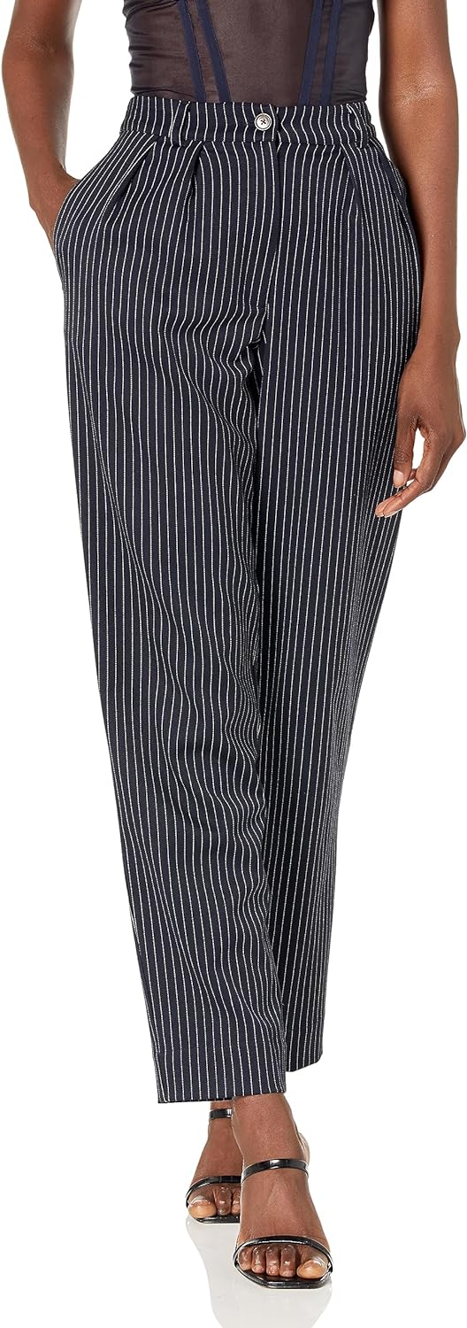 The Drop Women' Sky Captain Striped Suiting Pleated Pant by @signedblake