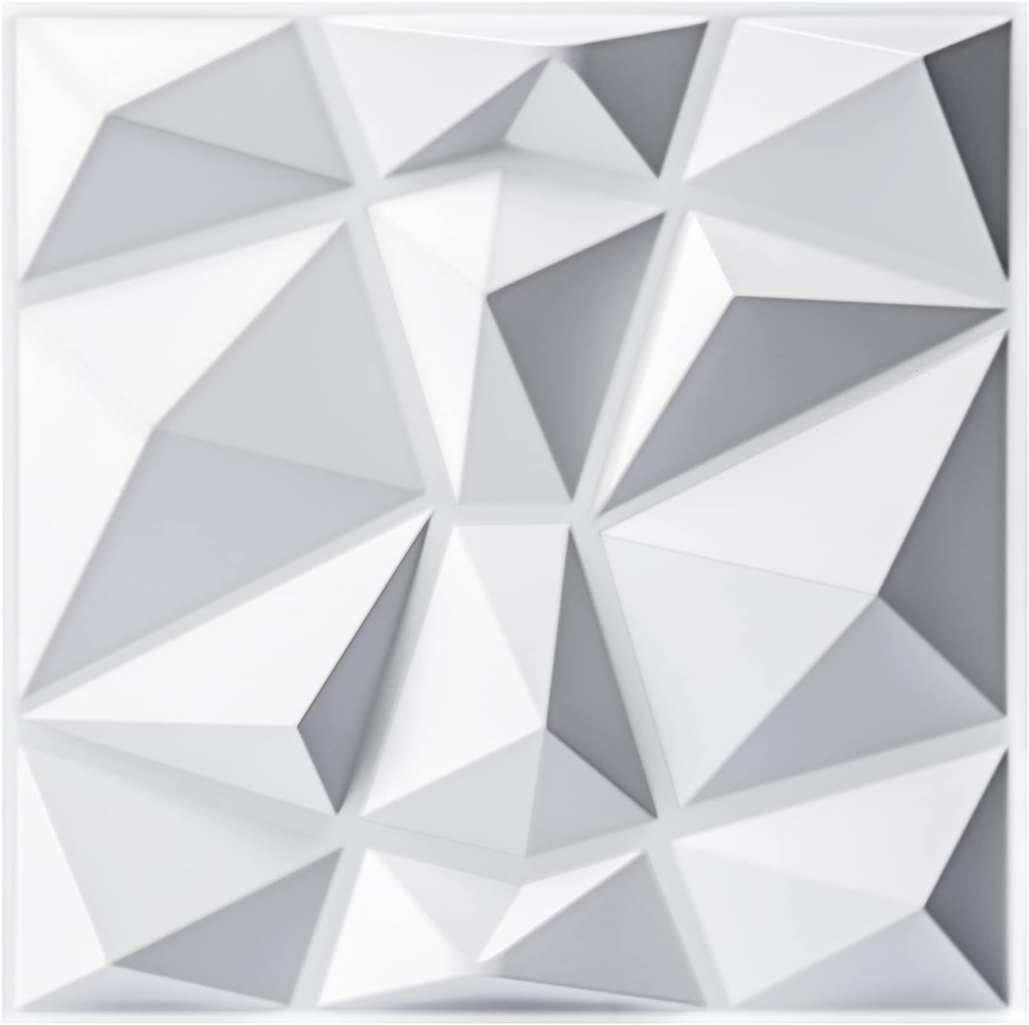 Art3d Decorative 3D Wall Panels in Diamond Design, 12x12 Matt White (33 Pack)