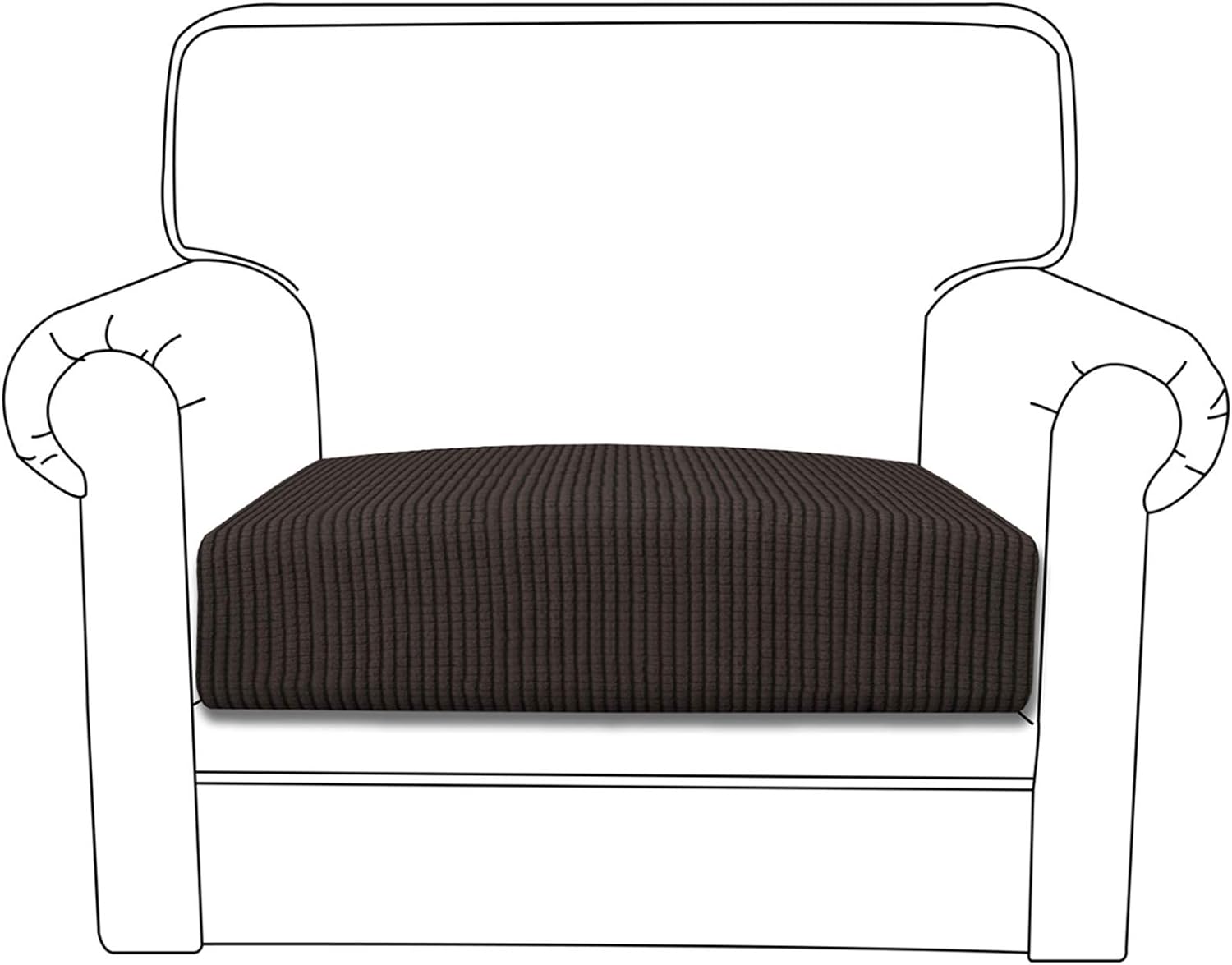 Easy-Going Stretch Chair Cushion Cover Sofa Cushion Furniture Protector Sofa Seat Sofa Slipcover Sofa Cover Soft Flexibility with Elastic Bottom(Chair Cushion, Chocolate)
