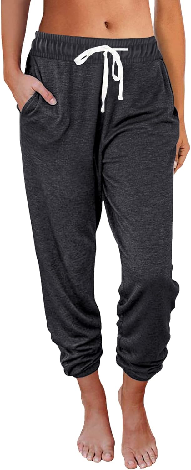 Yogipace Petite/Regular/Tall Women's 7/8 On The Fly Pants Drawstring Casual  Lounge Joggers Travel Sweatpants : : Clothing, Shoes 